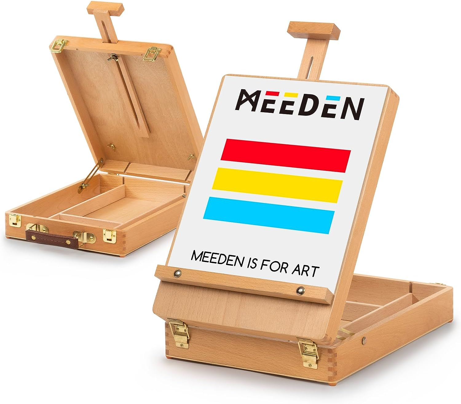 MEEDEN Studio Sketch Box Easel- Solid Beech Wood Universal Design Adjustable Tabletop Sketchbox Easel with Storage Box for Plein Air Artist, Art Students & Beginners image number 3