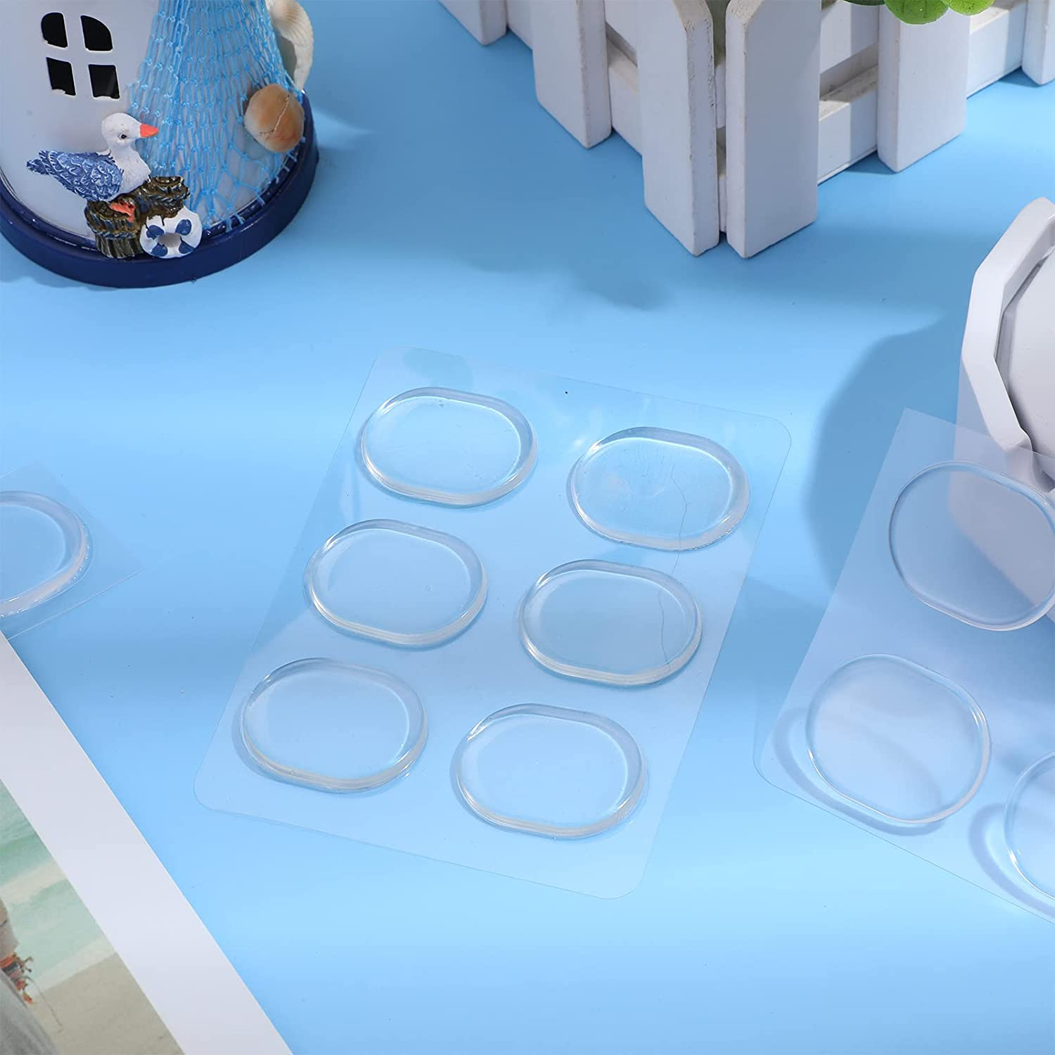 Yeshone 60 Pieces Drum Dampeners Gel Pads Silicone Soft Moon Gels for Drums Cymbals Tone Control Accessories image number 1