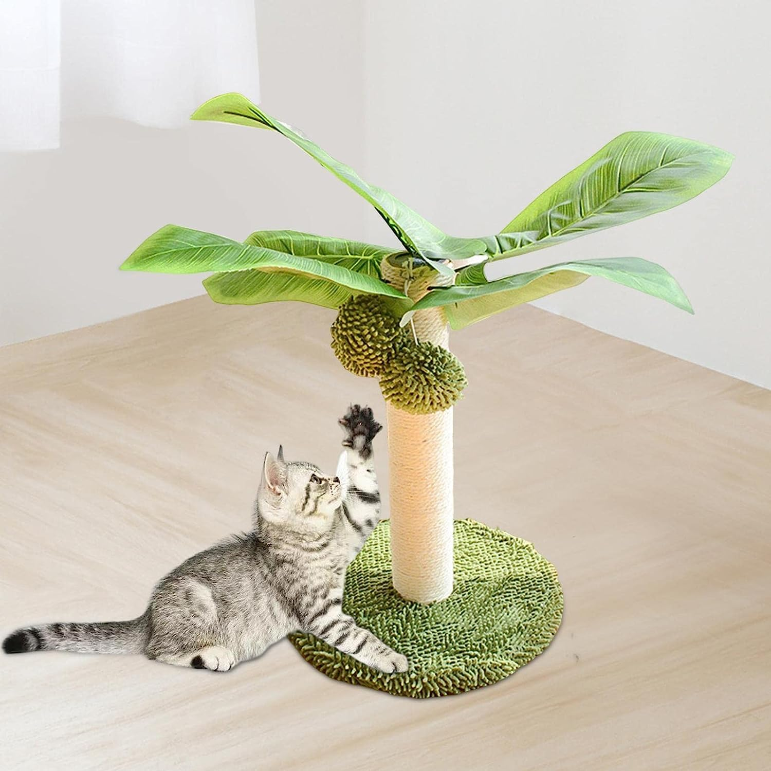 Vertical Cat Tower Cat Scratching Tool Cat Tree with Dangling Ball Kitten Scratch Pole Wear-Resistant Cat Litter Cat Condo image number 2