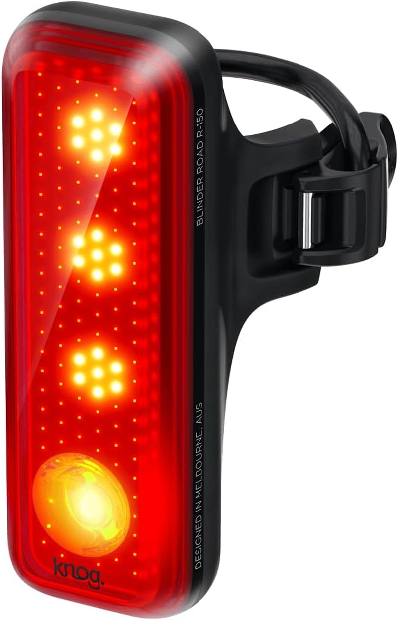 KNOG Blinder R-150 USB Rechargeable Bike Tail Light - 150 Lumen Rear Bike Light with Strobe LED & Angled Beam for Maximum Visibility, 50-Hour Runtime, Bike Rear Light One Size Black/Red image number 1