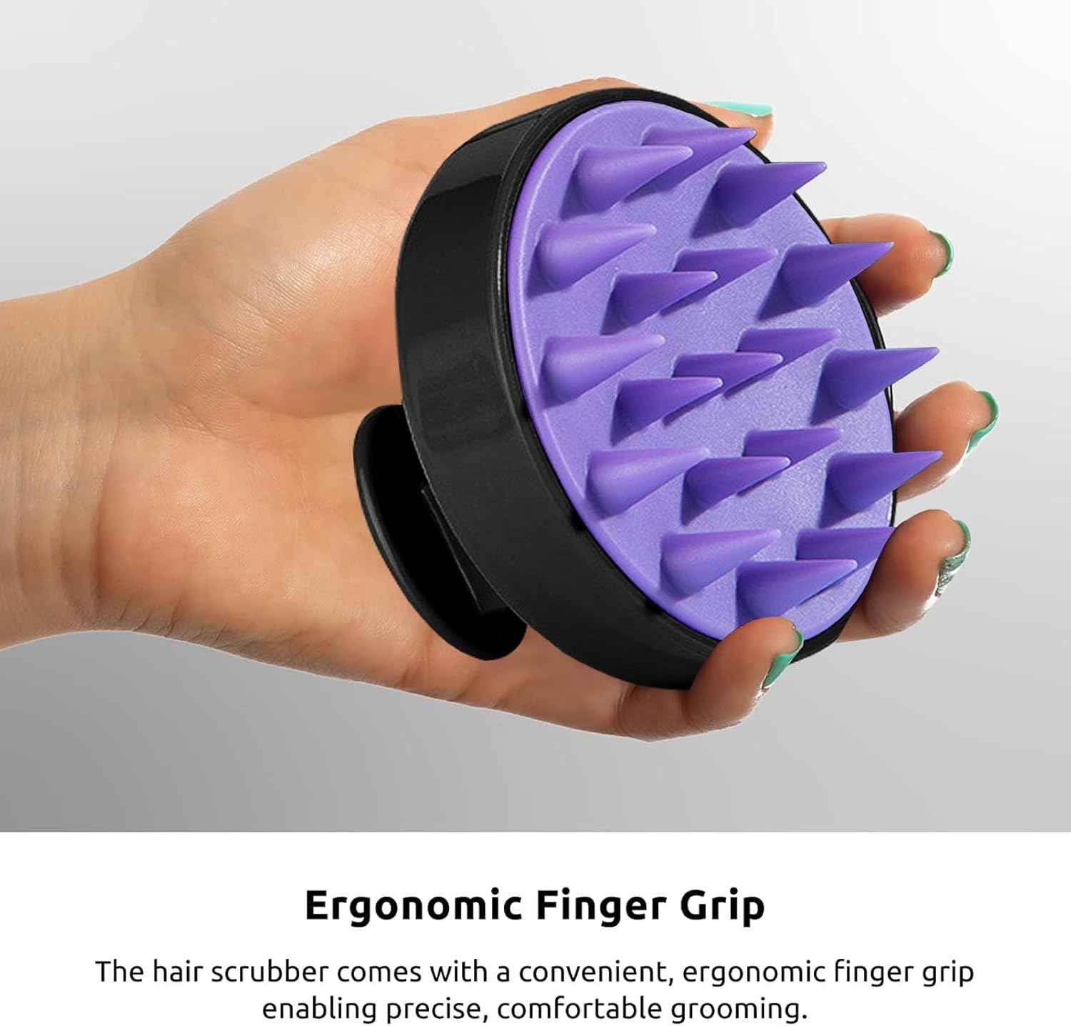 ZALHIN Silicone Scalp Massager Brush - Ergonomic Scalp Massage Brush, Soft Hair Scrubber for Shower, Hotel, Travel & Dormitory Use image number 3