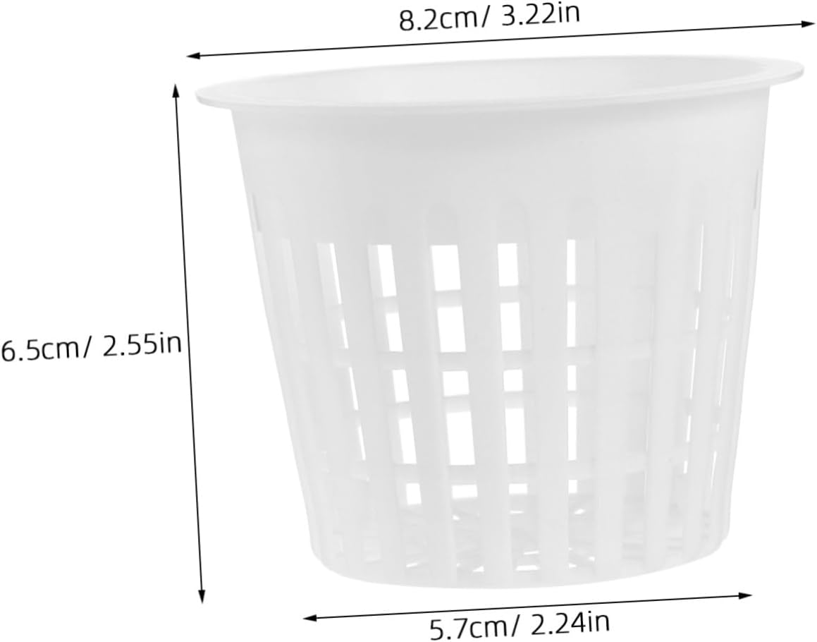 CIYODO 10Pcs White Plastic Net Pots Hydroponic Mesh Nursery Baskets for Small Orchids and Indoor Plants Root Control Aerated Planting Baskets for Home Gardening image number 2