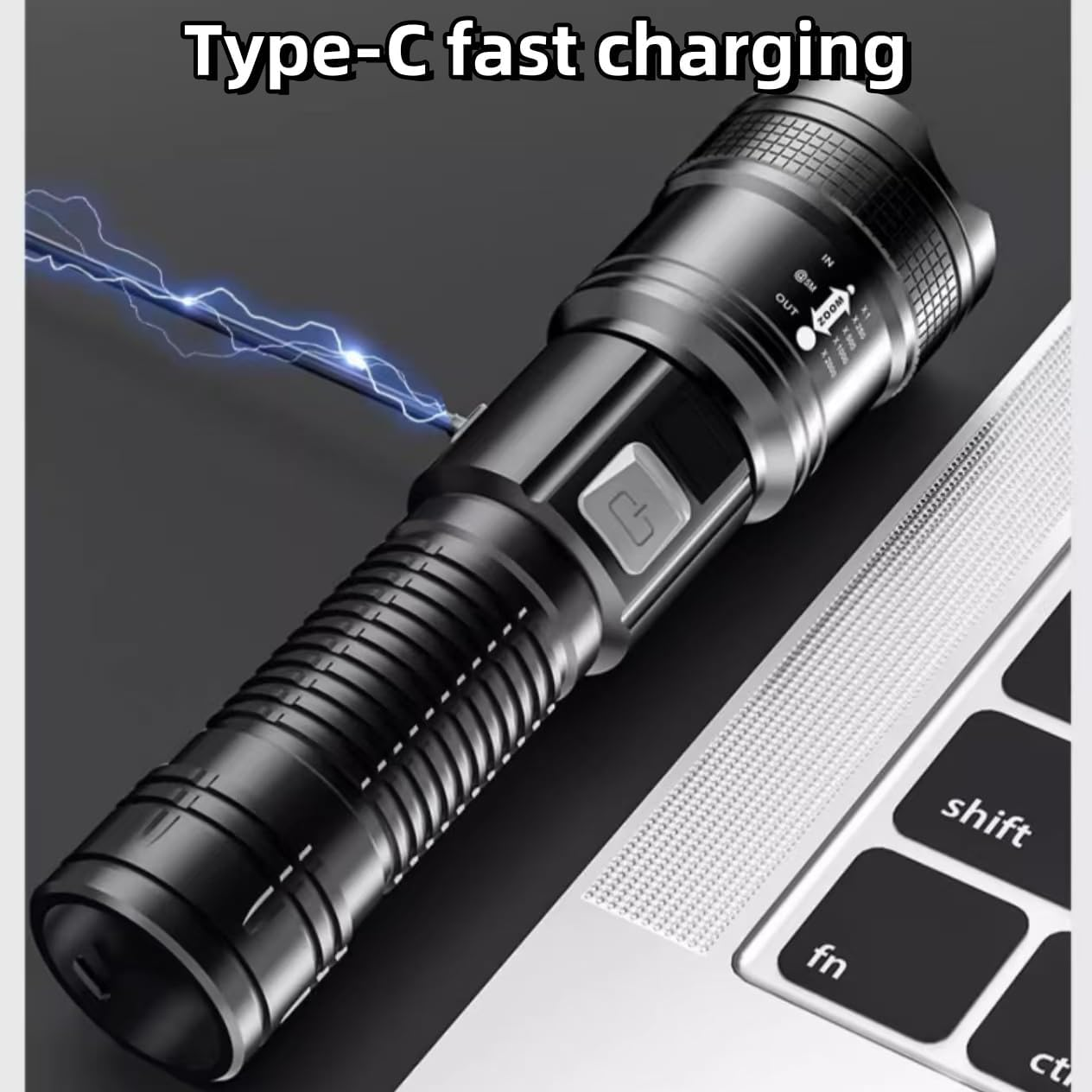 Rechargeable Flashlights 10000 Lumens, Tactical Flashlight, Led Flashlight for Home, Flashlights with 3 Light Modes, IPX6 Waterproof, Handheld Flash Light for Camping, Emergencies, Outdoor, Hiking image number 1