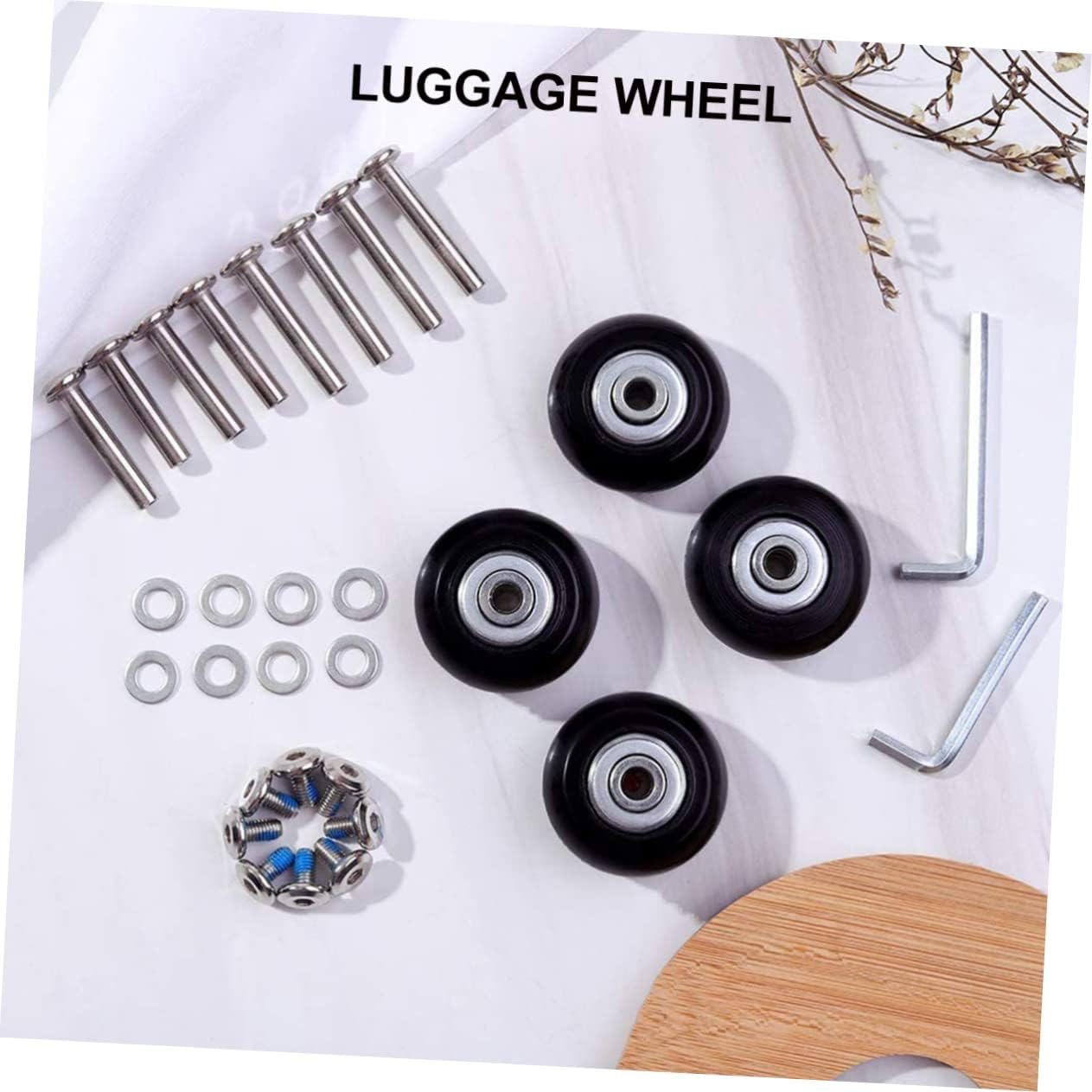 Anneome Mute Luggage Wheels Replacement 40Mm X 18Mm Rubber Casters with Double Bearings for Suitcase Repair and Travel Use image number 5