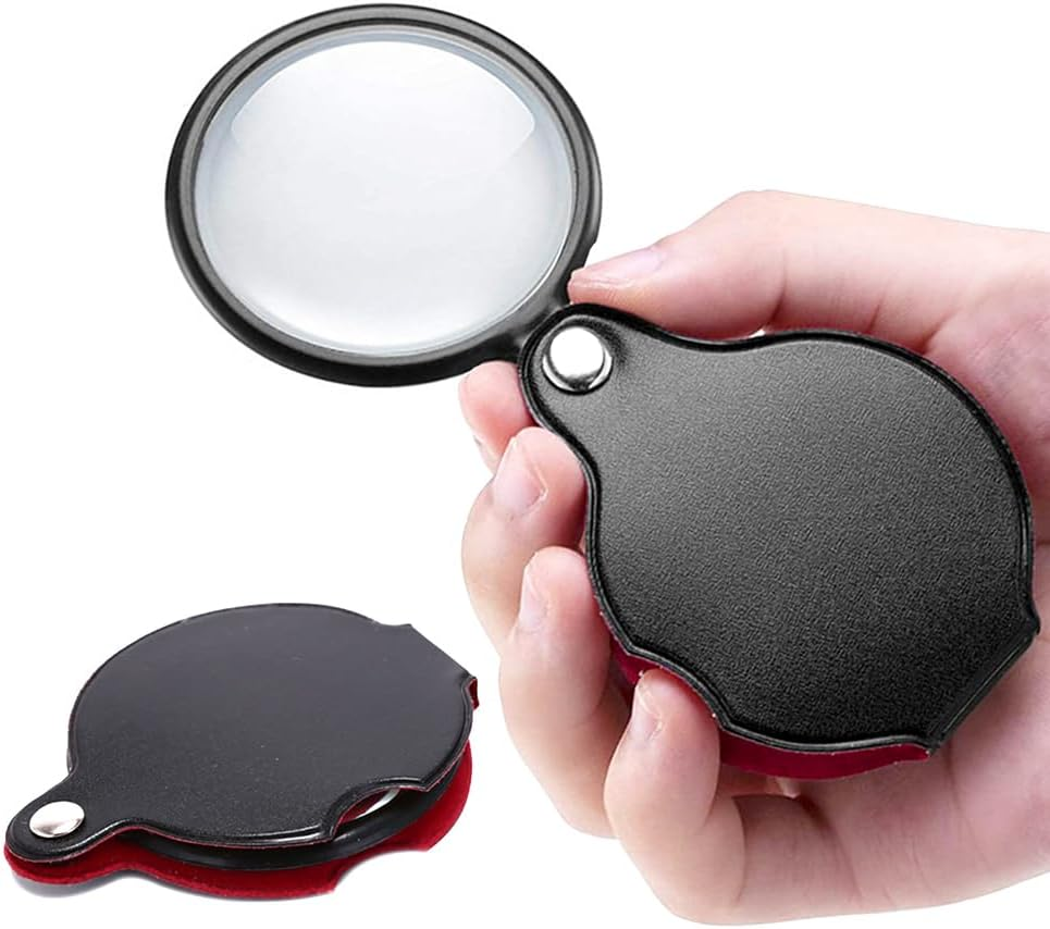10X Small Pocket Magnifying Glasses for Kids/Senior, Pocket Magnifier for Reading/Close Work, Mini Folding Magnifying Magnify Glass with Protective Sheath, Ideal for Repairing/Hobby/Coins image number 4
