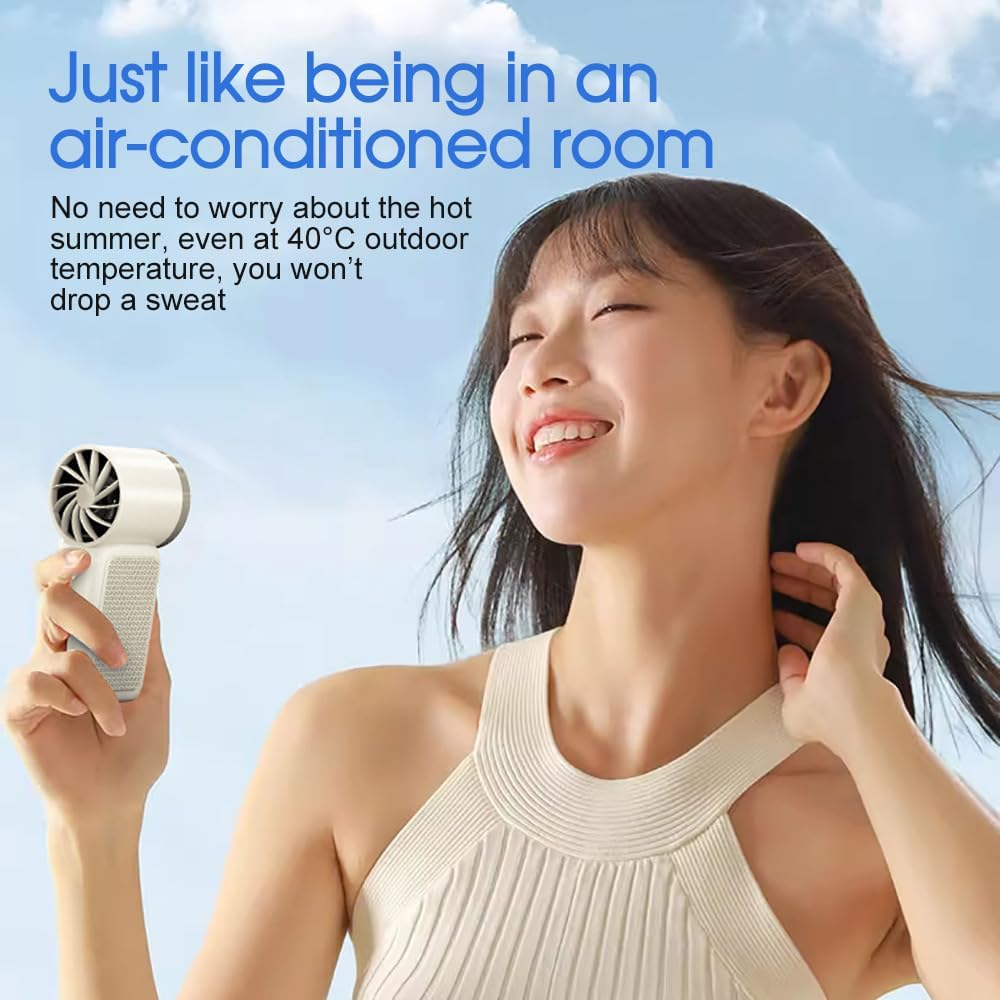 LEDON 3000Mah Portable Mini Ice Cooling Fan with LED Display &ndash; Handheld Turbo Fan with ICE Refrigeration, 360&deg; Strong Airflow, USB-C Fast Recharge, Ultra-Light Pocket Air Conditioner image number 4