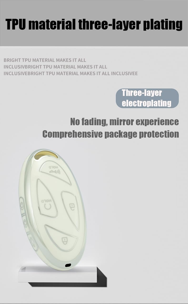 Car Key Fob Cover Case Fit for Hyundai Ioniq 6 Grandeur KONA 2023 Key Protective Cover Keychain Soft TPU Key Holder 5 Button