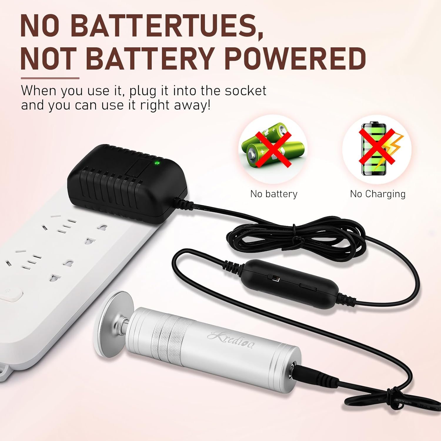 Kredioo Nail Drill Electric Foot File Callus Remover Scrubber for Women 5 Nano Glass File German Technology Grinding Sanding Pedicure Tools for Feet Sensitive Skin Adjust Speed R/F Direction Remove Calluses image number 2