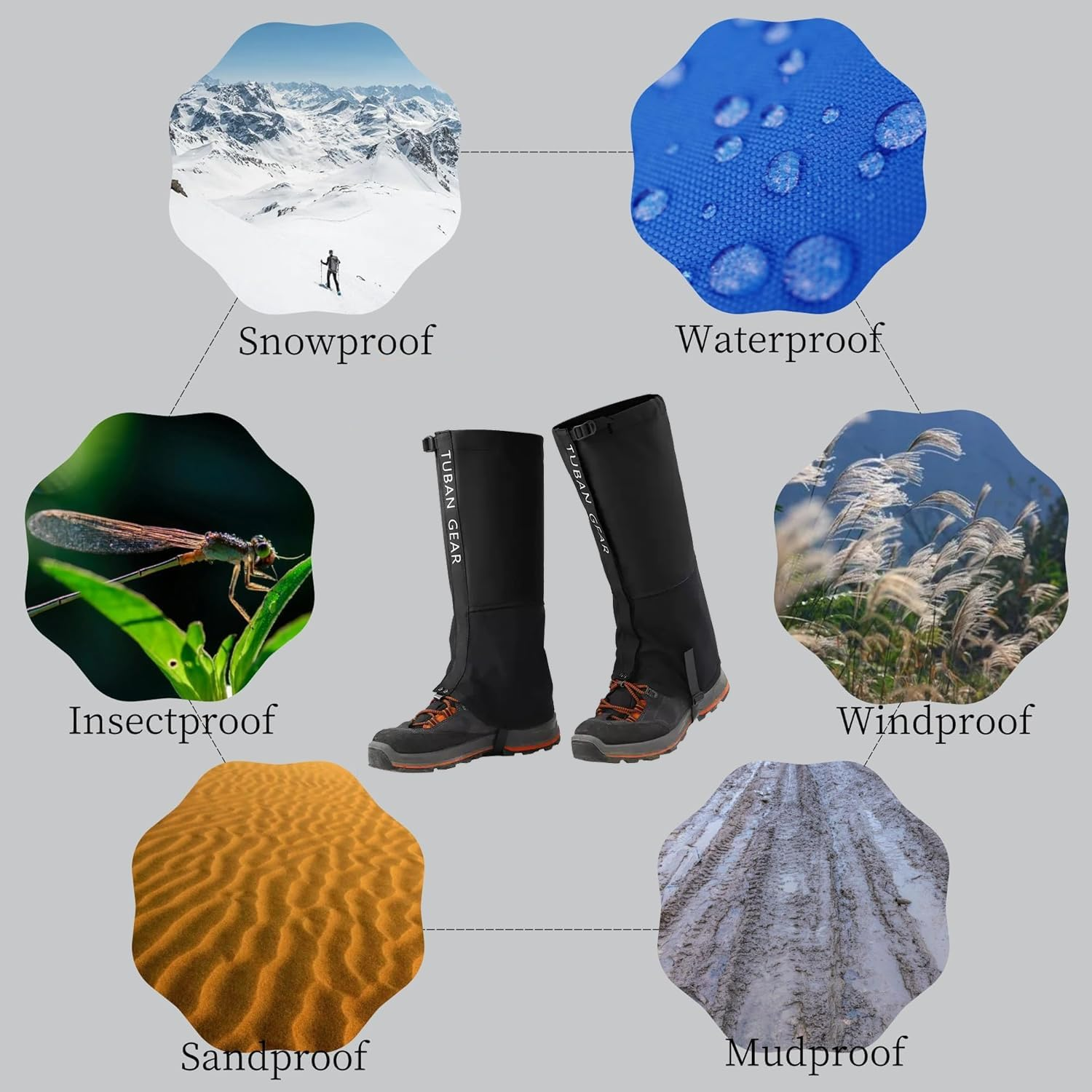 Snake Gaiters，Waterproof and Breathable Leg Gaiters for Women and Men Super Thin, Hunting Gear for Hunting Hiking Farm Working image number 4