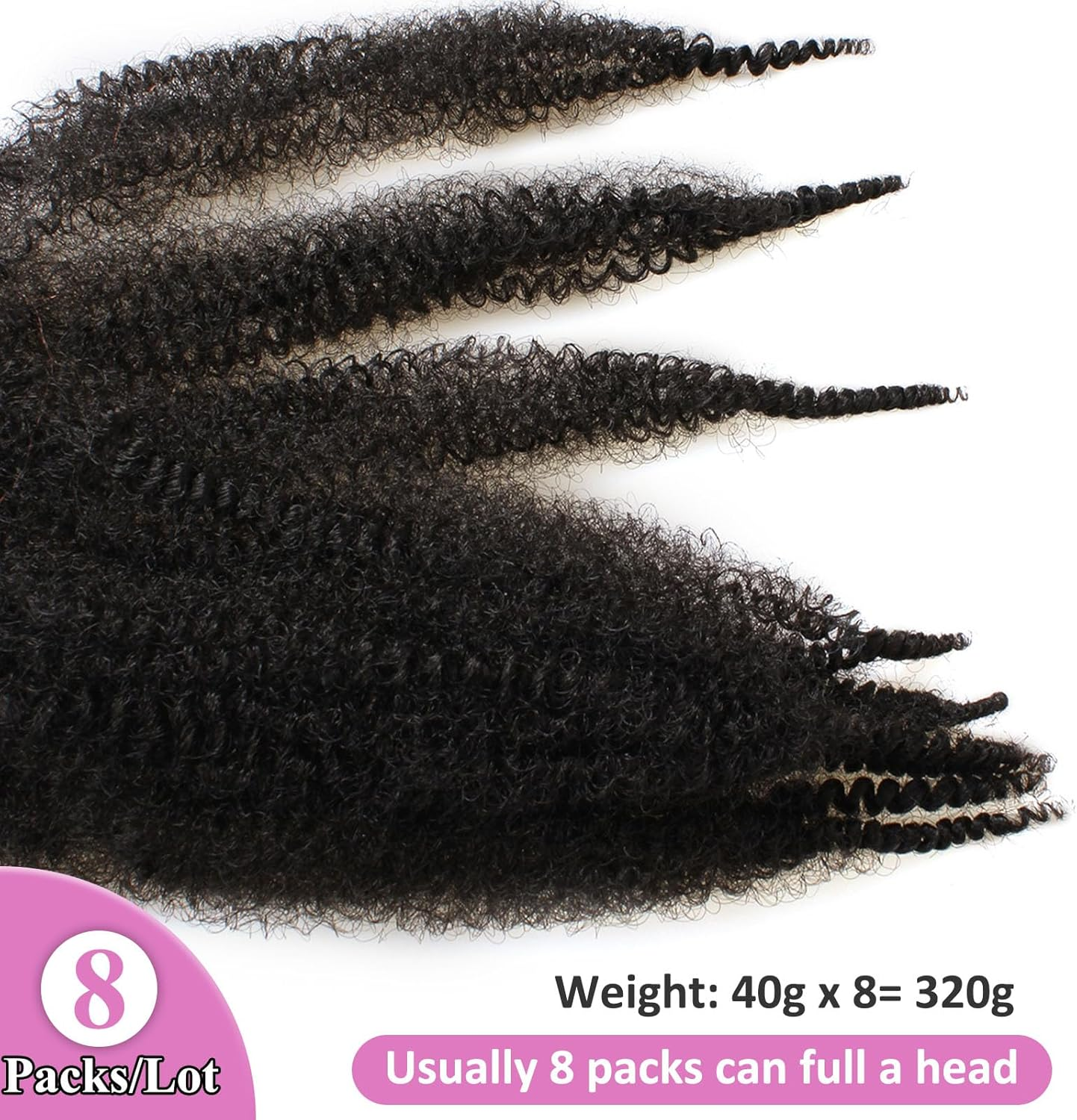 Samtress Springy Afro Twist Hair 18 Inch Pre-Separated Kinky Marley Twist Braiding Hair Soft Synthetic 8 Packs Pre-Fluffed Natural Spring Twist for Faux Locs Natural Afro Kinky Curly Hair (#27) image number 5