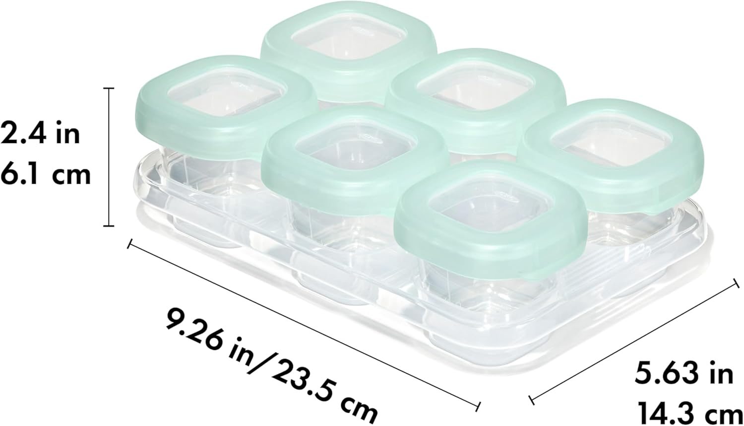 OXO Tot Opal Baby Food Storage Containers, 60Ml - Bpa-Free Baby Freezer Food Containers with Airtight Lids - Stackable Tray for Baby Pur&eacute;e - Weaning & Meal Prep image number 1