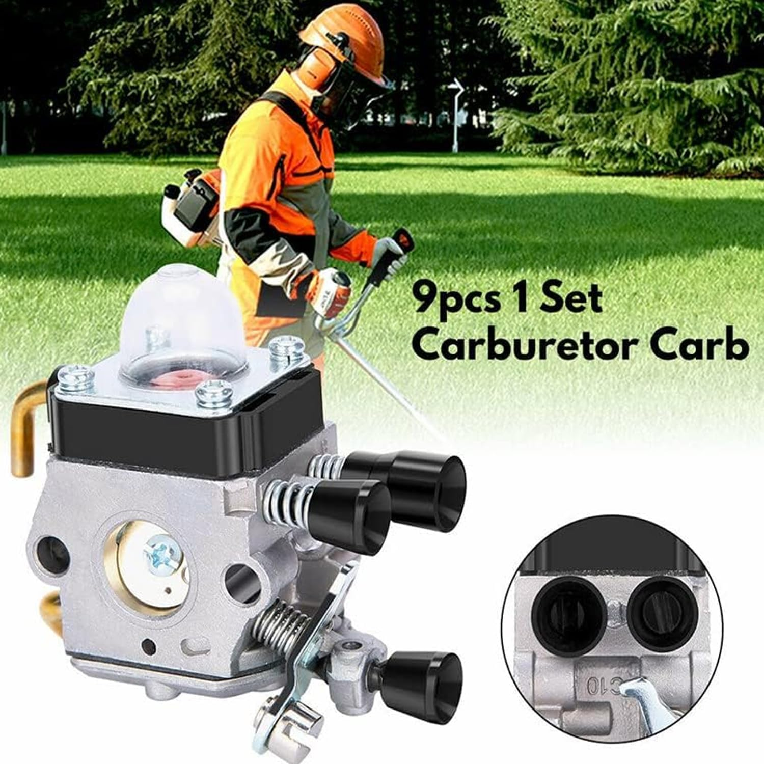 EZONEDEAL Carburetor Kit, Carb Air Fuel Filter Set for STIHL FS38 FS45 FS46 FS55 FS80 FS85 KM55, Air Fuel Filter Carb Gaskets, 4 Wheeler Go Kart Dirt Bike image number 2