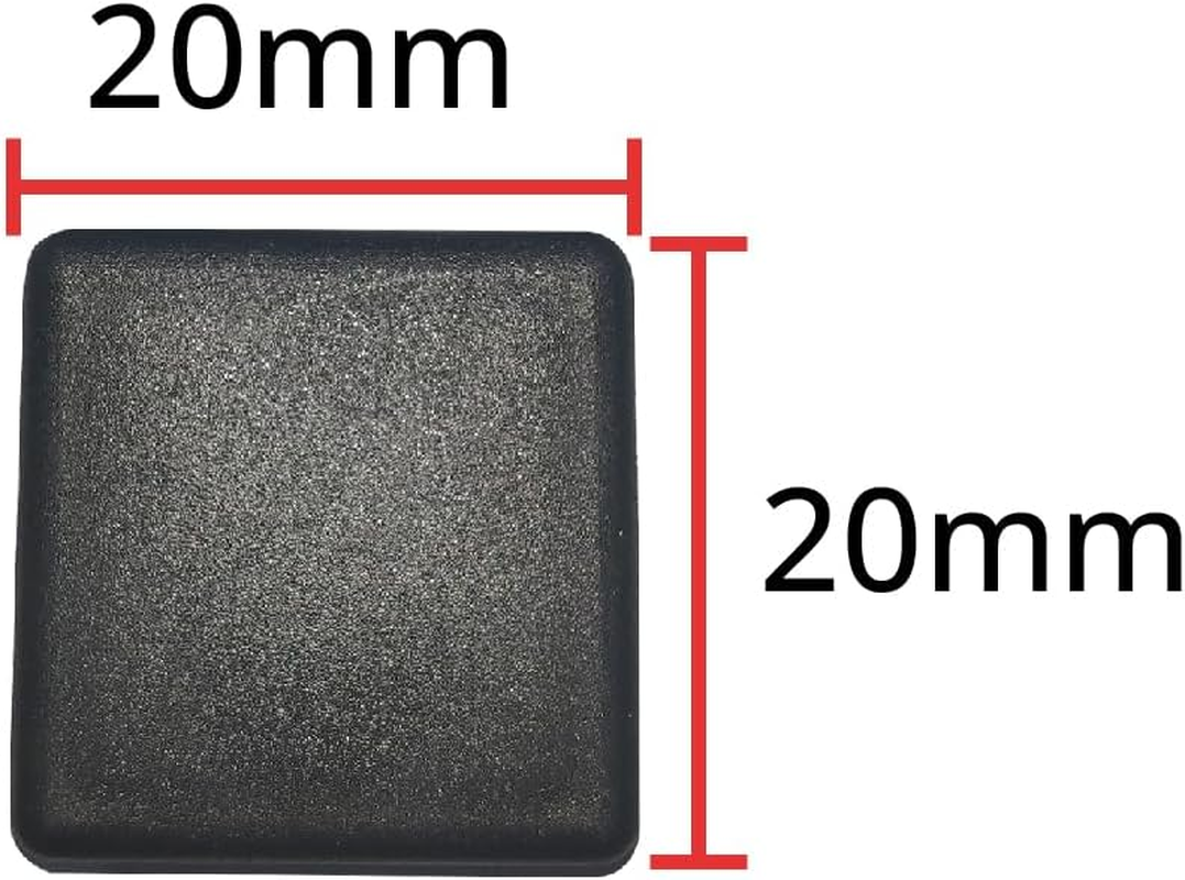 20Mm X 20Mm Black Plastic Plugs, Black Square Tube Covers, Inner End Caps for Chairs Desks Tables Foot Furniture Pipe, 40 Pcs image number 2
