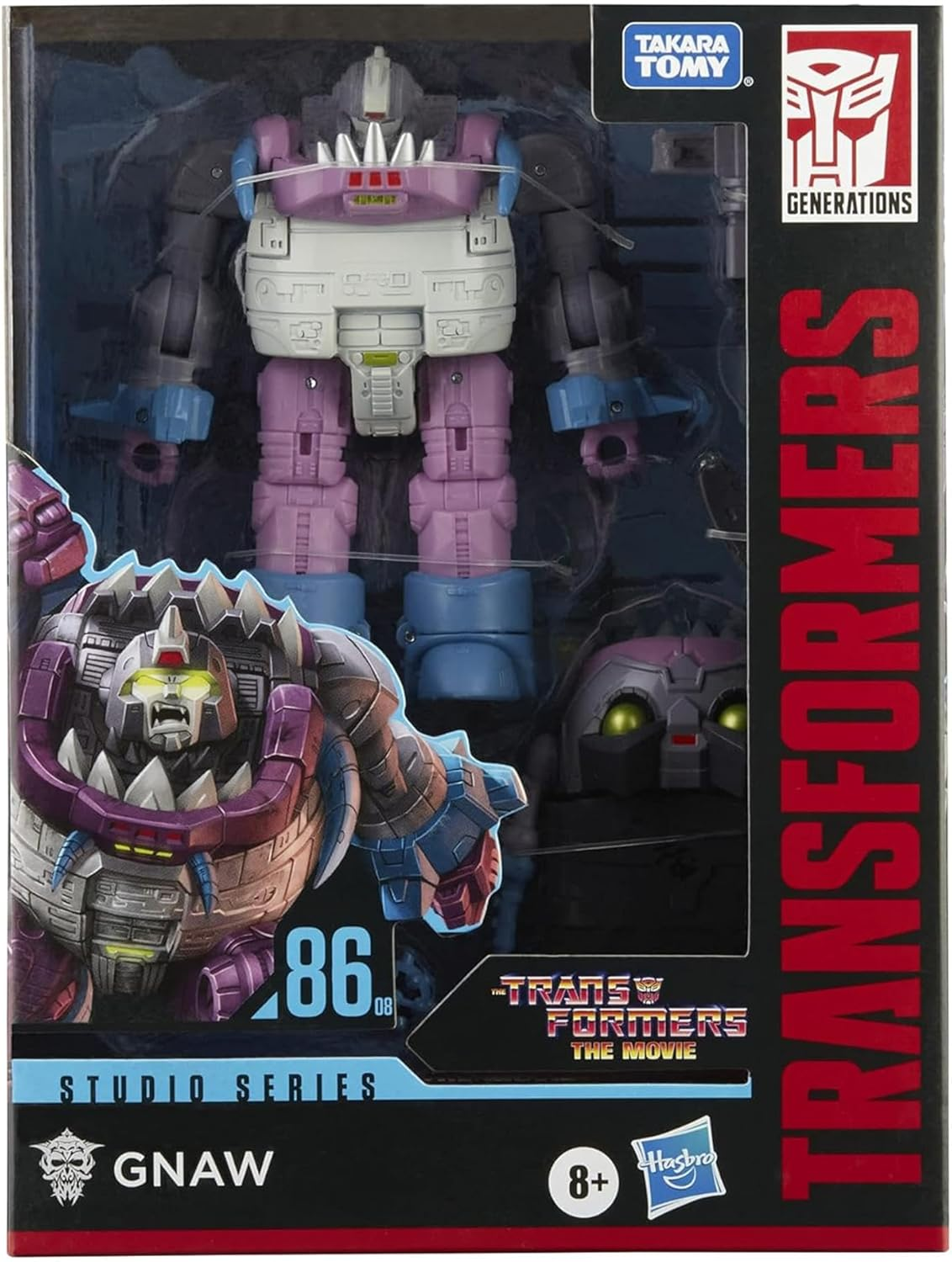 Transformers Hasbro - Studio Series - Deluxe Class - 4.5" 86-08 Gnaw - the : the Movie 1986 - Takara Tomy - Action and Toy Figures - Toys for Kids - F0786 - Ages 8+ image number 1