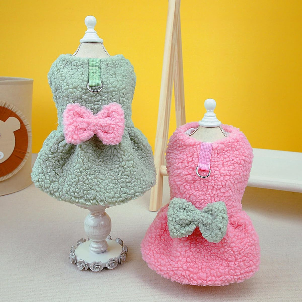 AIMALL Spring & Autumn Pet Clothes - Teddy Bear Dog Dress and Kitten Ice Cotton Skirt, Cute and Cozy Outfit for Small Dogs and Cats image number 2