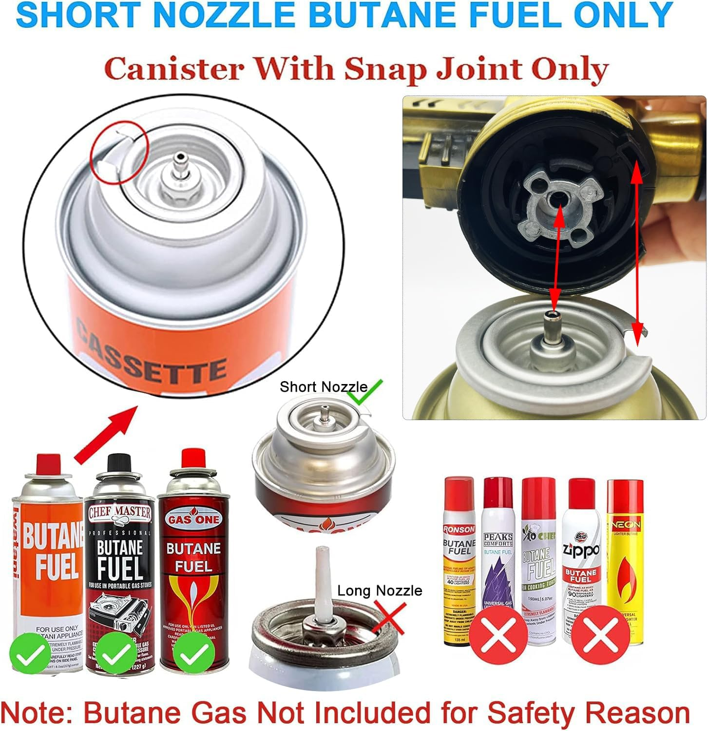 Butane Torch, Professional Kitchen Torch Lighter, Metal Case, Adjustable Flame, 360&deg; Reverse Use Gas Burner for Desserts Creme Brulee Baking BBQ Camping Soldering (Fuel Not Included) image number 6