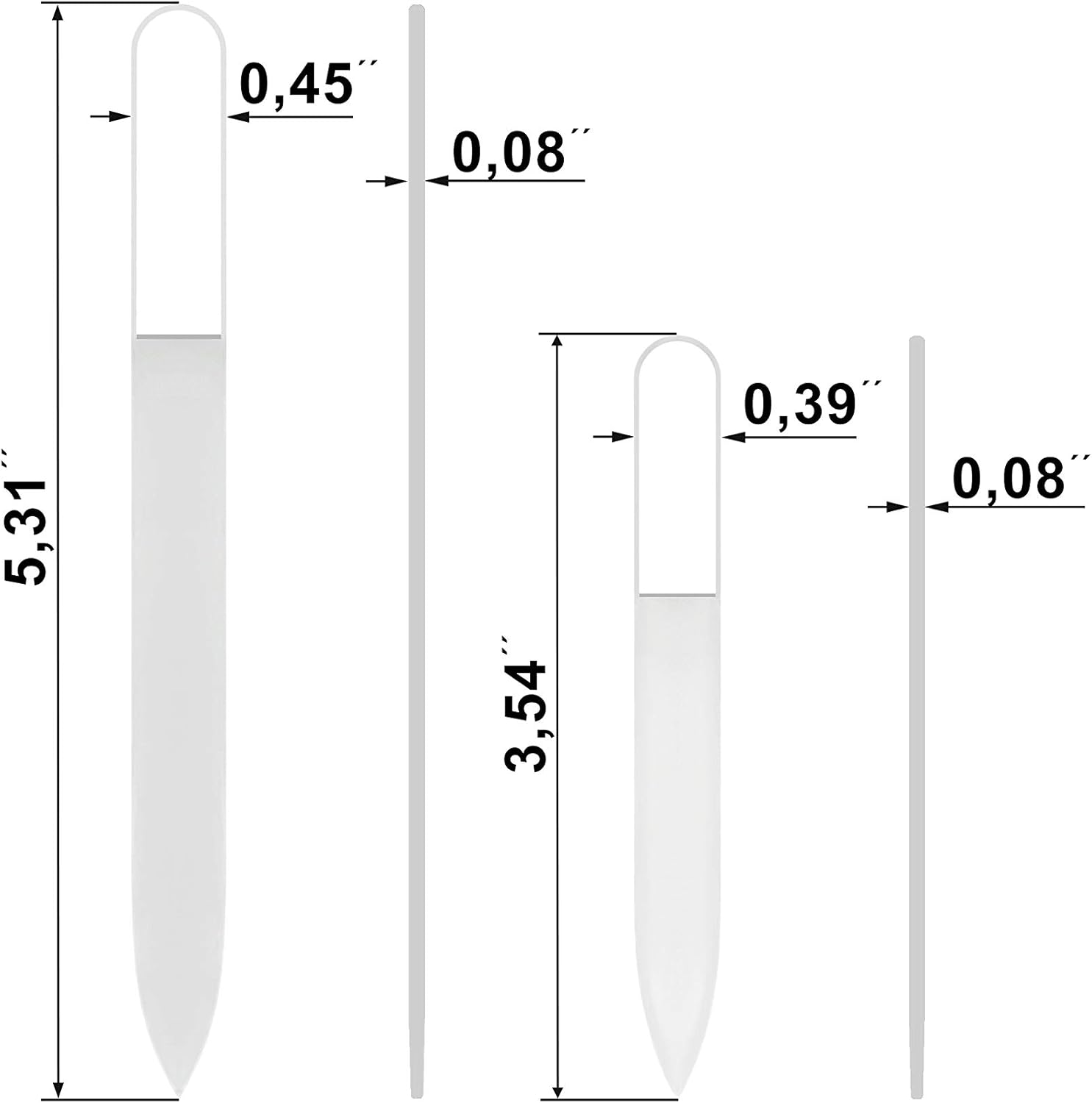 Mont Bleu Set of 2 Czech Glass Nail Files - Genuine Czech Tempered Glass - Handmade Gifts - Double Sided - Etched - Crystal Nail Files for Natural Nails image number 4