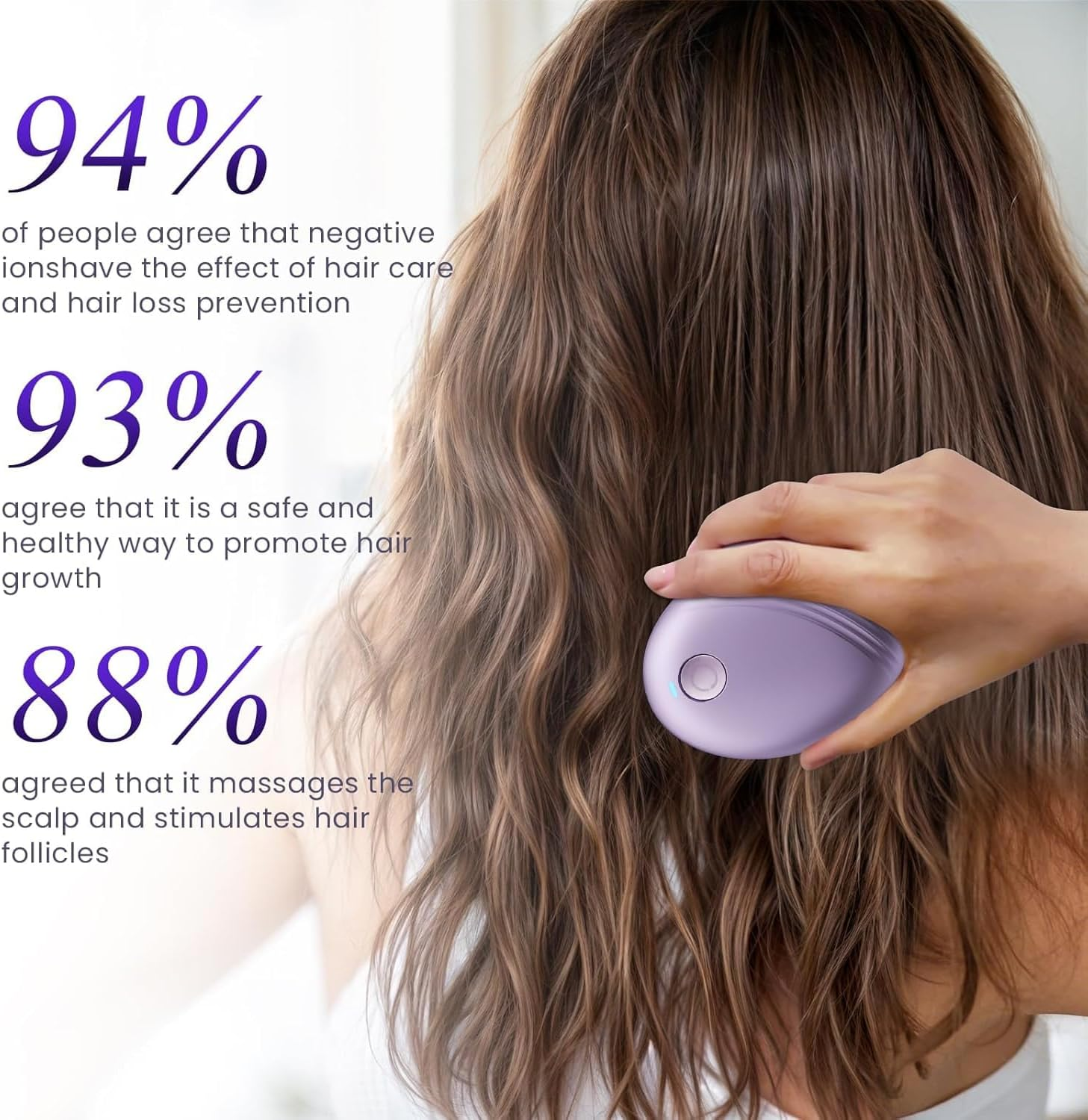 Scalp Massager, Electric Scalp Massager Hair Growth, Portable Handheld Head Massagers Rechargeable for Stress Relax, Electric Anion Hairs Brush for Stimulate Hair Follicles image number 1