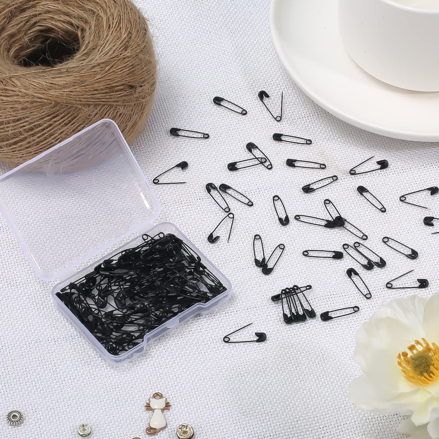 150Pcs Safety Pins, 19Mm Mini Safety Pins for Clothes Metal Safety Pin for Clothing Sewing Handicrafts Jewelry Making (Black) image number 3