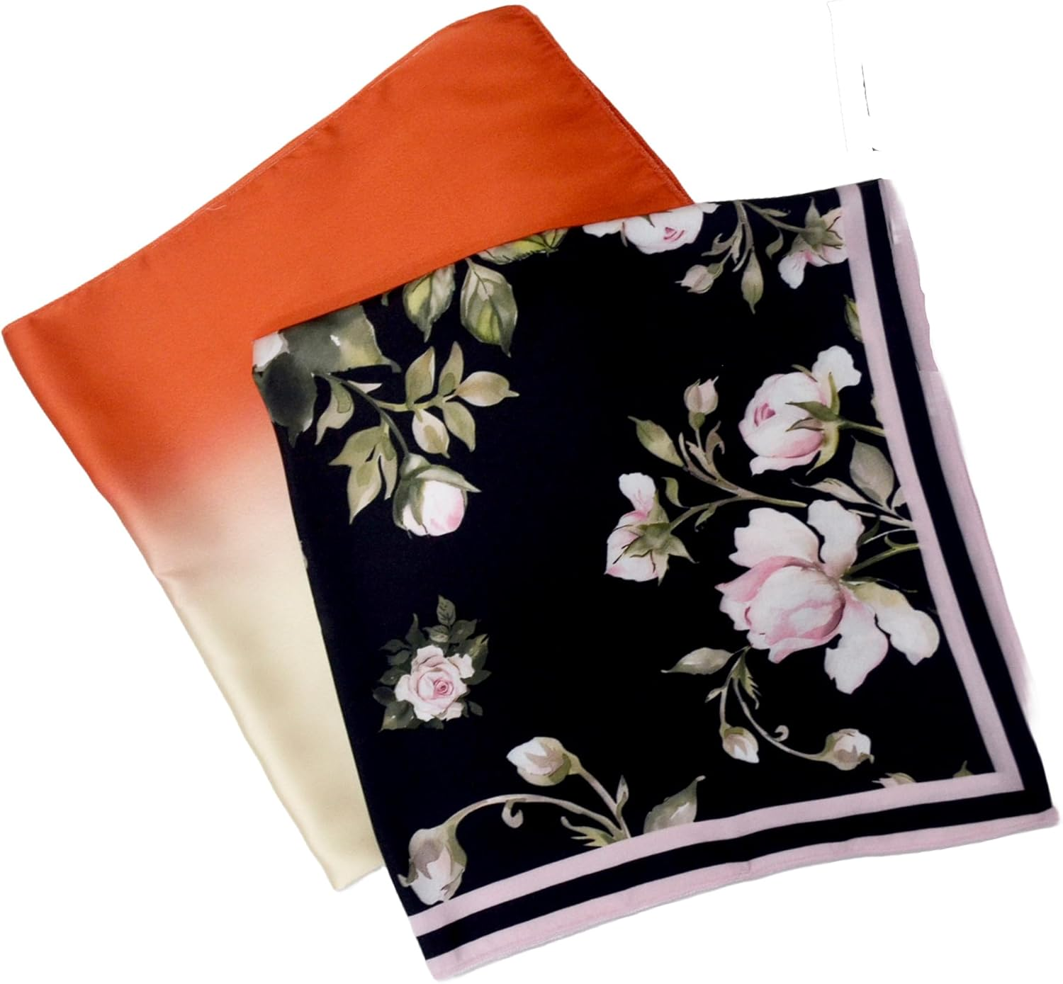 Stylfrsh Satin Silk Multi Printed 21 Inch Square Scarf Fashion Scarves Tie Neck Scarf for Mens Pack of 2 image number 5