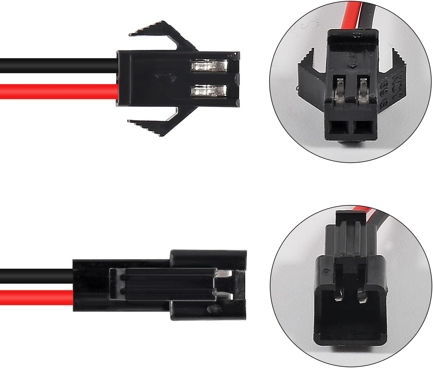 20Pairs 2Pin for JST SM Connectors for 5050 3528 5630 FCOB 3014 COB Single Color LED Strip Light Female Male 15Cm 22AWG Wire image number 5