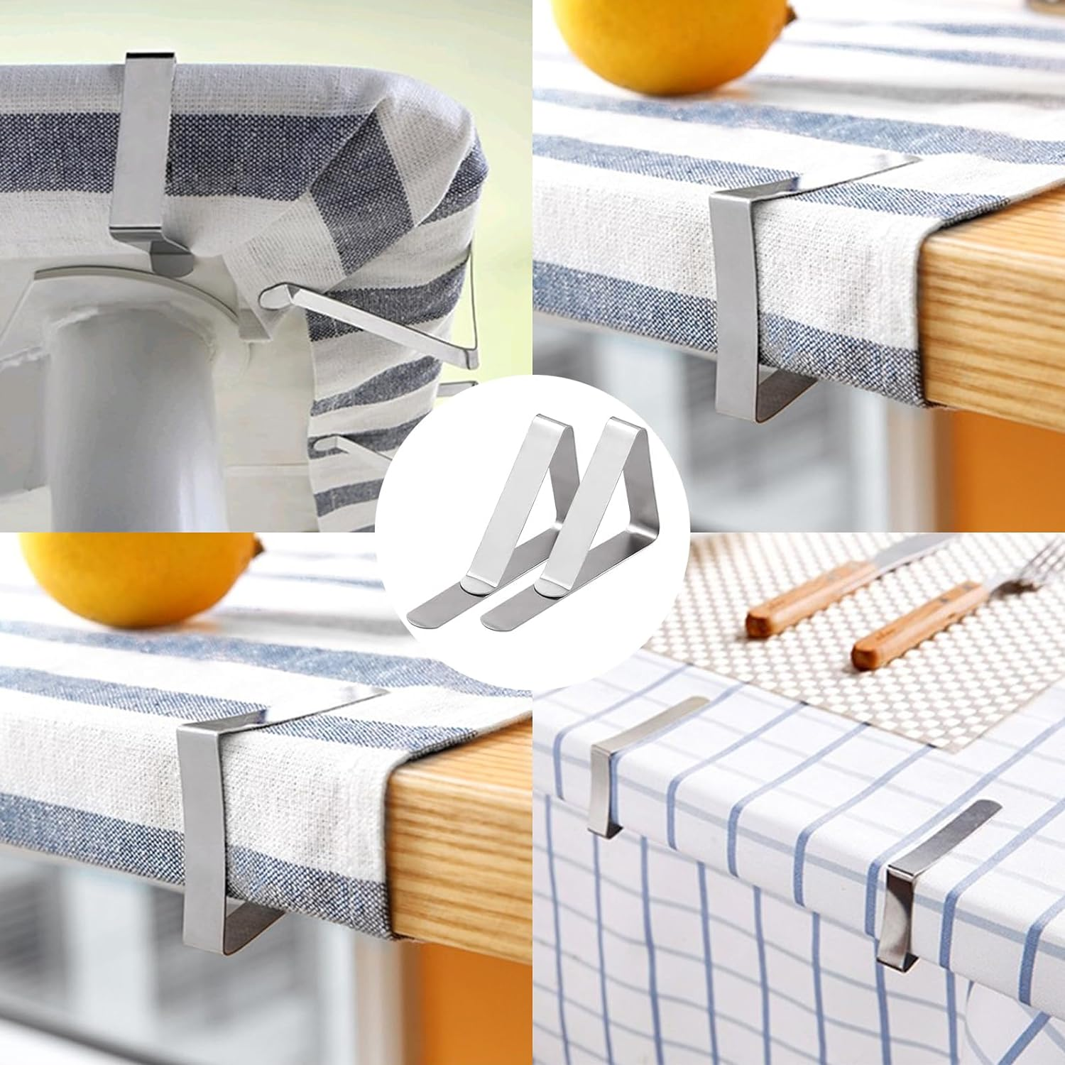 12 Pcs Tablecloth Clips,Stainless Steel Triangular Picnic Table Clips for Home, Kitchen, Restaurant, Weeding, Picnic, Patio and Party image number 3