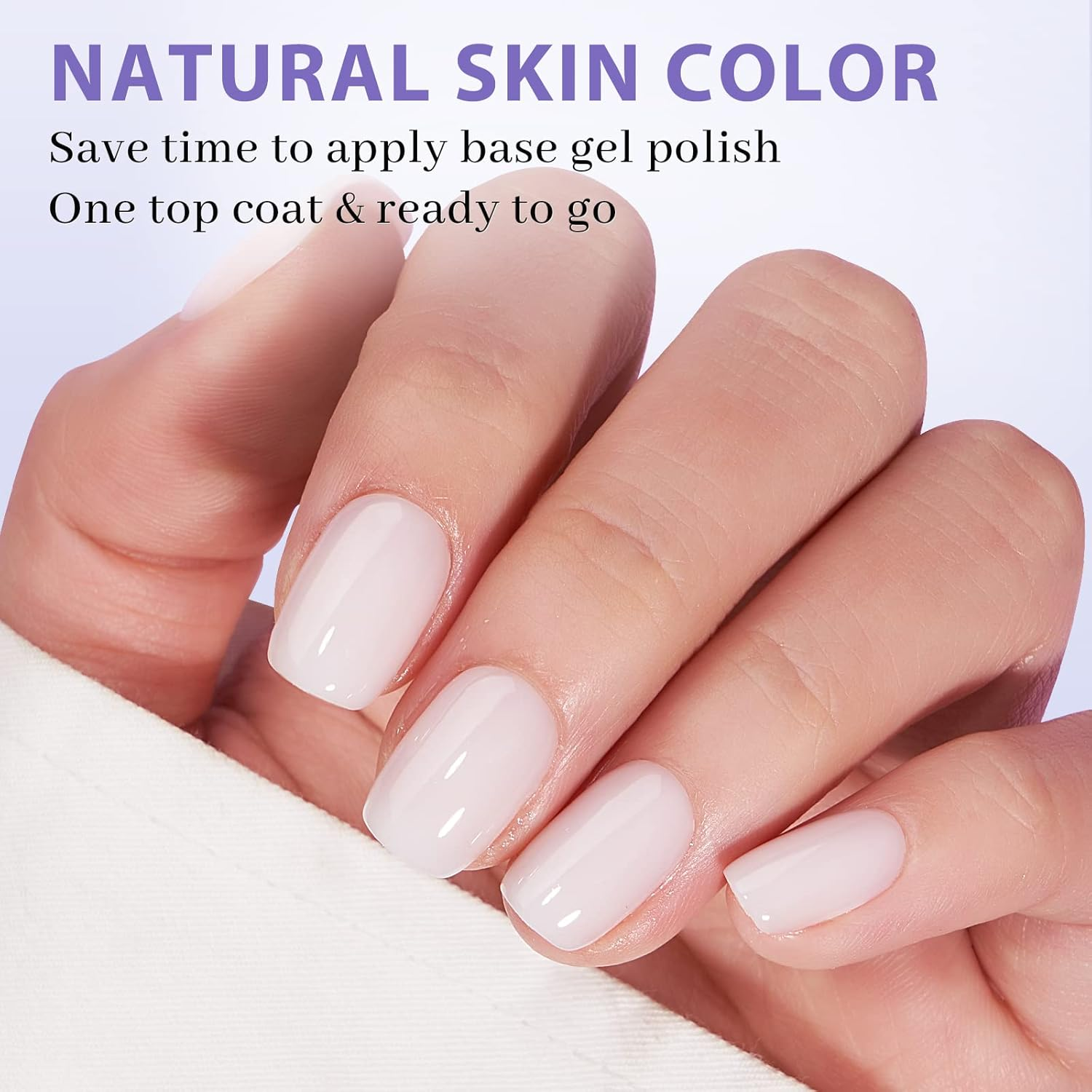 Btartboxnails XS Short Square Gel Nail Tips - Pre Colored Milky White Soft Gel Nail Tips, Milky White Press on Nails, Natural XCOATTIPS Pre Applied Tip Primer image number 6