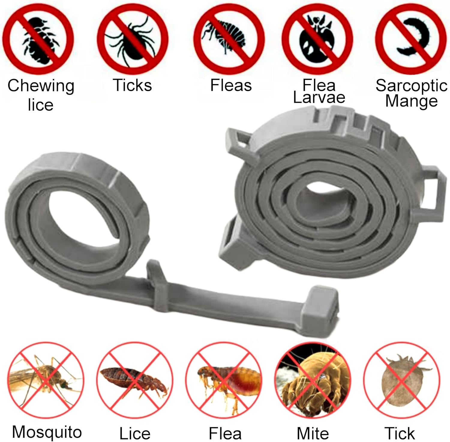 40 Months Dog Collar, 64Cm Adjustable, 5 Packs of 8 Month Collar for All Dogs Breeds and Sizes - Long Lasting, Flexible, Portable, Waterproof, Safe, Durable Collar for Dogs image number 2