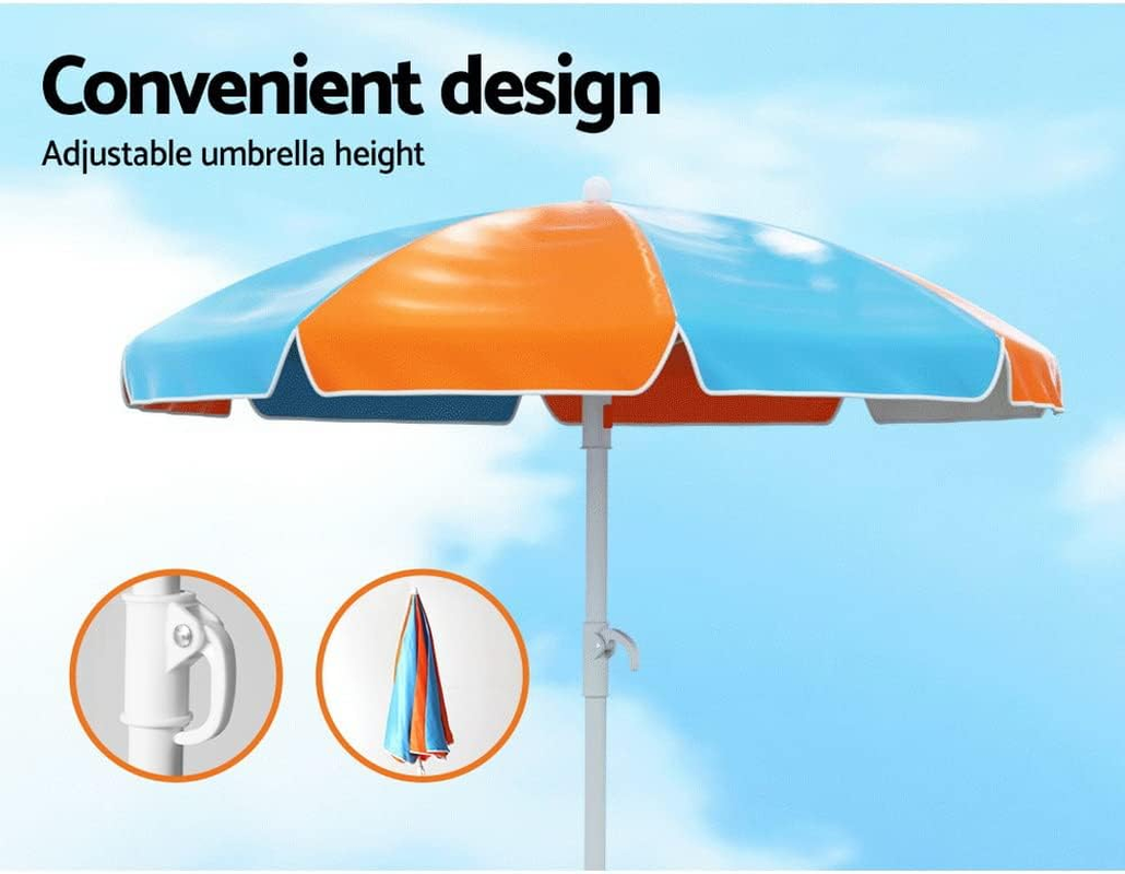 Keezi Kids Table and Chairs with Umbrella, 75 X 40 X 54Cm Outdoor Lounge Setting Picnic Water Tables Garden Benches Seat Sandpit Camping Beach Children Play Equipment, 2 Storage Boxes image number 6