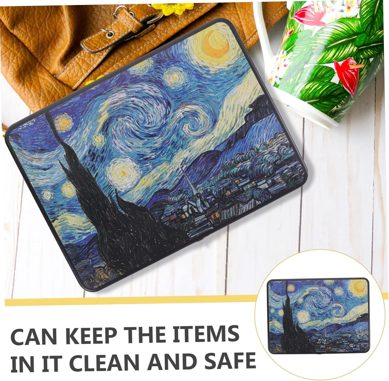 IMIKEYA Vintage Tinplate Storage Box Lock Decorative Lid for Jewelry Small Locking Tin Container for Coins Craft Storage for Ages image number 3