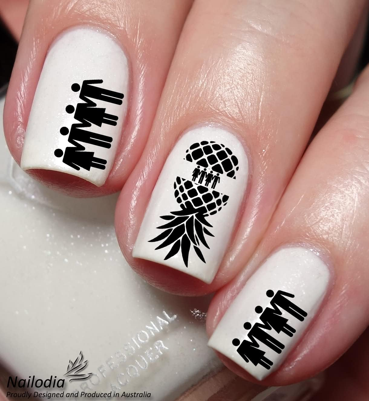 Upside down Pineapple Swinger Couple Married with Benefits Nail Art Decal Sticker image number 2