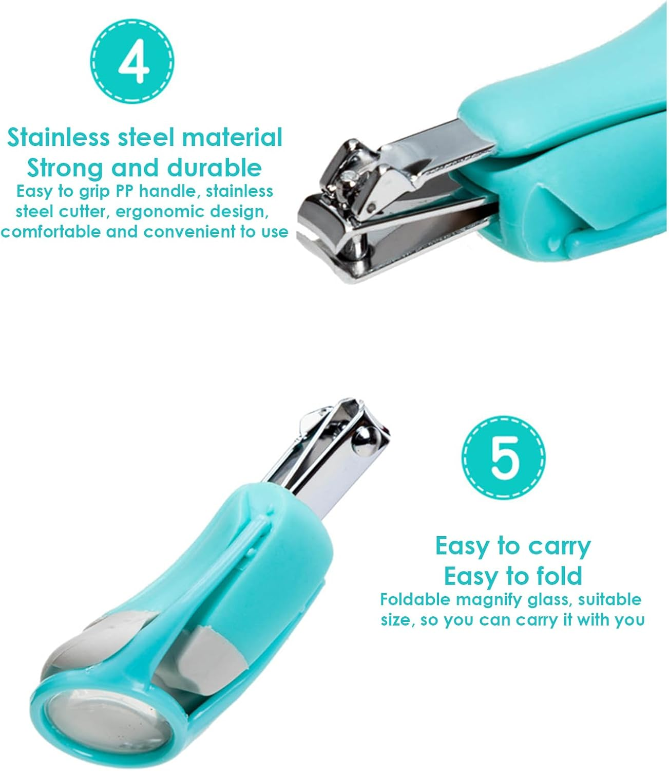 Nail Clippers - Baby Nail Trimmer Fingernail Clippers - Stainless Steel Toddler Fingernail Cutter Precise Tool for Children Boys Family Friends - Pink image number 4