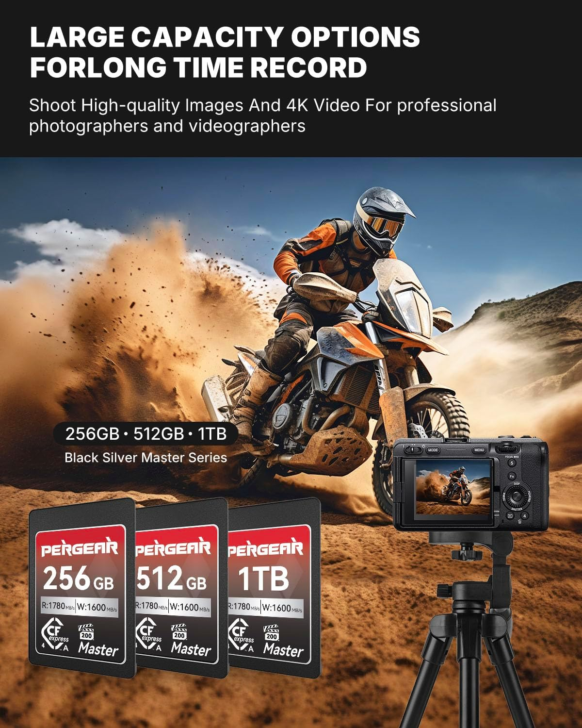 Pergear 512GB Cfexpress 4.0 Type a Memory Card, up To1780Mb/S Read Speed & 1600Mb/S Write Speed for 4K 120P,8K 30P for Sony Alpha Sony FX Cameras, 2 Pack image number 6