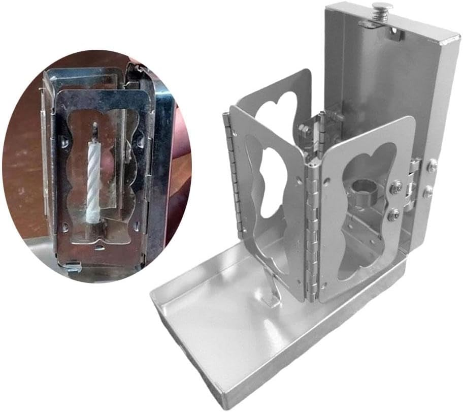 Folding Pocket Candle Lantern, Portable Stainless Steel Candle Holder for Real Candles, Vintage Indoor/Outdoor Decoration, Perfect for Camping, Hiking & Emergency image number 4