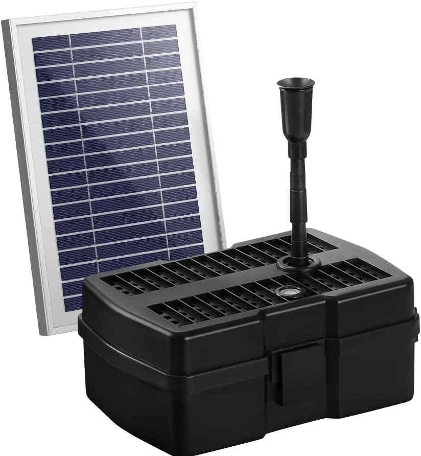 Gardeon Solar Water Fountain, 5Ft Bird Bath Feature Pond Pump Outdoor Features Fountains Garden Pool Patio Decoration, Powered DC Brushless Submersible 2 Stage Filtration System Black image number 4