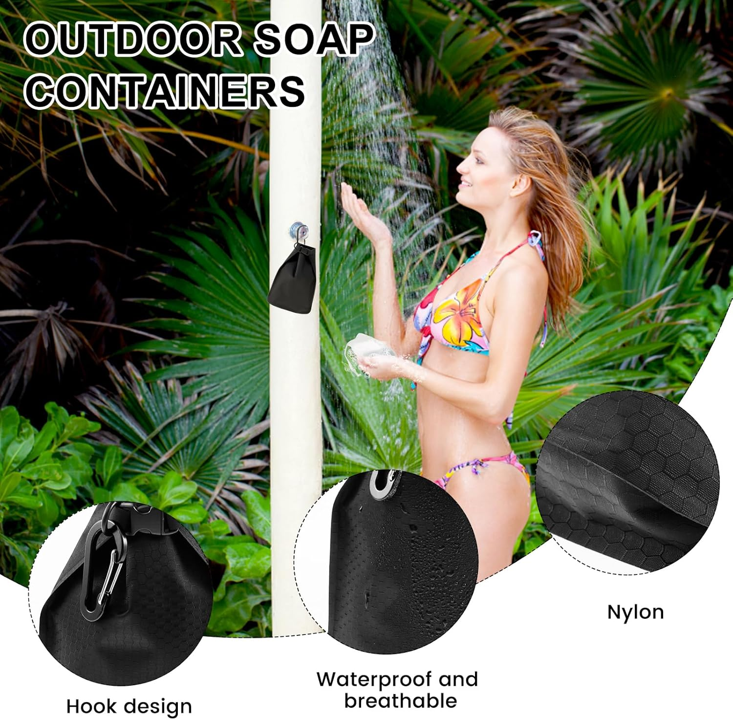 2 Pack Travel Soap Bag, Waterproof & Leakproof Soap Bar Case, Portable Soap Holder Travel Case, Soap Container Bag, Foldable Travel Soap Pouches for Shampoo Bars Travel Camping Enthusiasts (Color A) - Color A image number 3