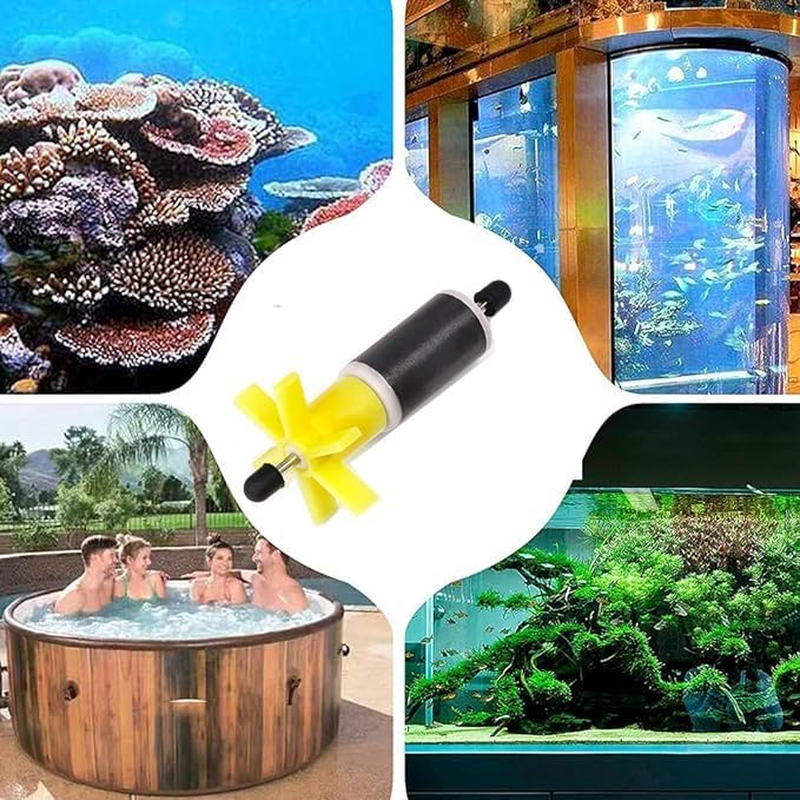 For Layz Water Pump E02 Fix Replacement Rotor Impeller with Ceramic Shaft Shaft and End Caps Aquarium Rotor（Yellow Rotor）