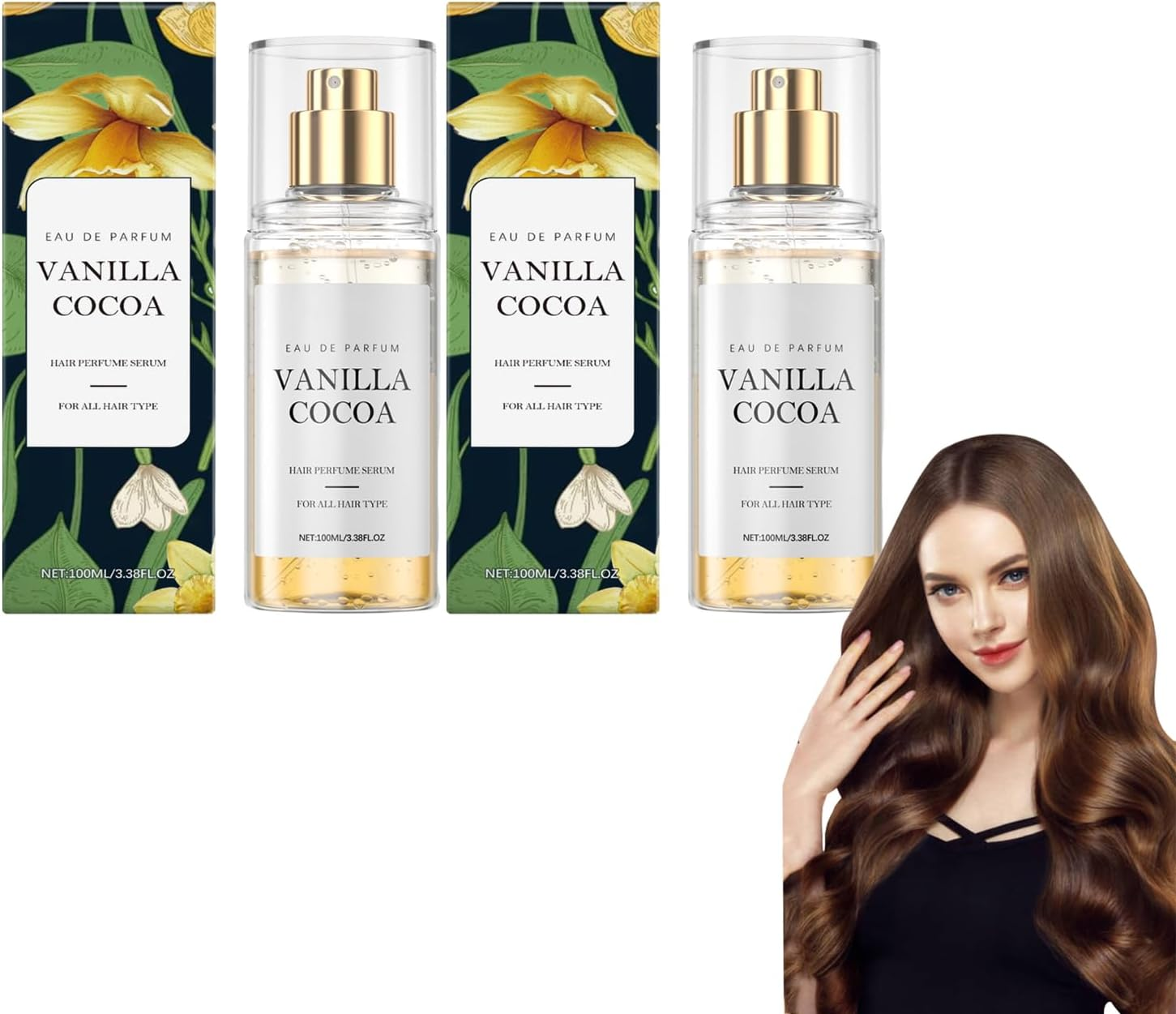 Vanilla Perfume for Women Body & Hair Mist, Long-Lasting Fragrance Spray with Hydrating Complex, Travel Size Mini Body Spray for Daily Use, Charming Gift Set with Light Scent, 100Ml (Combination)