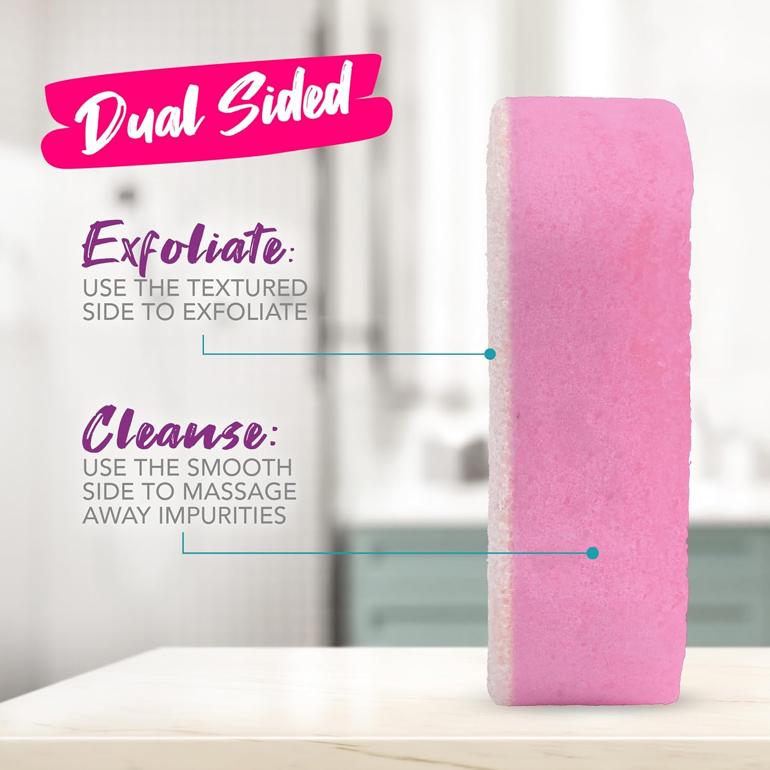 Spongables Pedi Scrub Foot Exfoliating 20+ Wash Sponge, Lavender, 1 Count image number 5