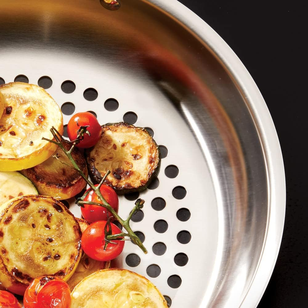 All-Clad Outdoor Stainless Steel round Basket 11 Inch Oven Broiler Safe 600F Pots and Pans, Cookware Silver image number 1