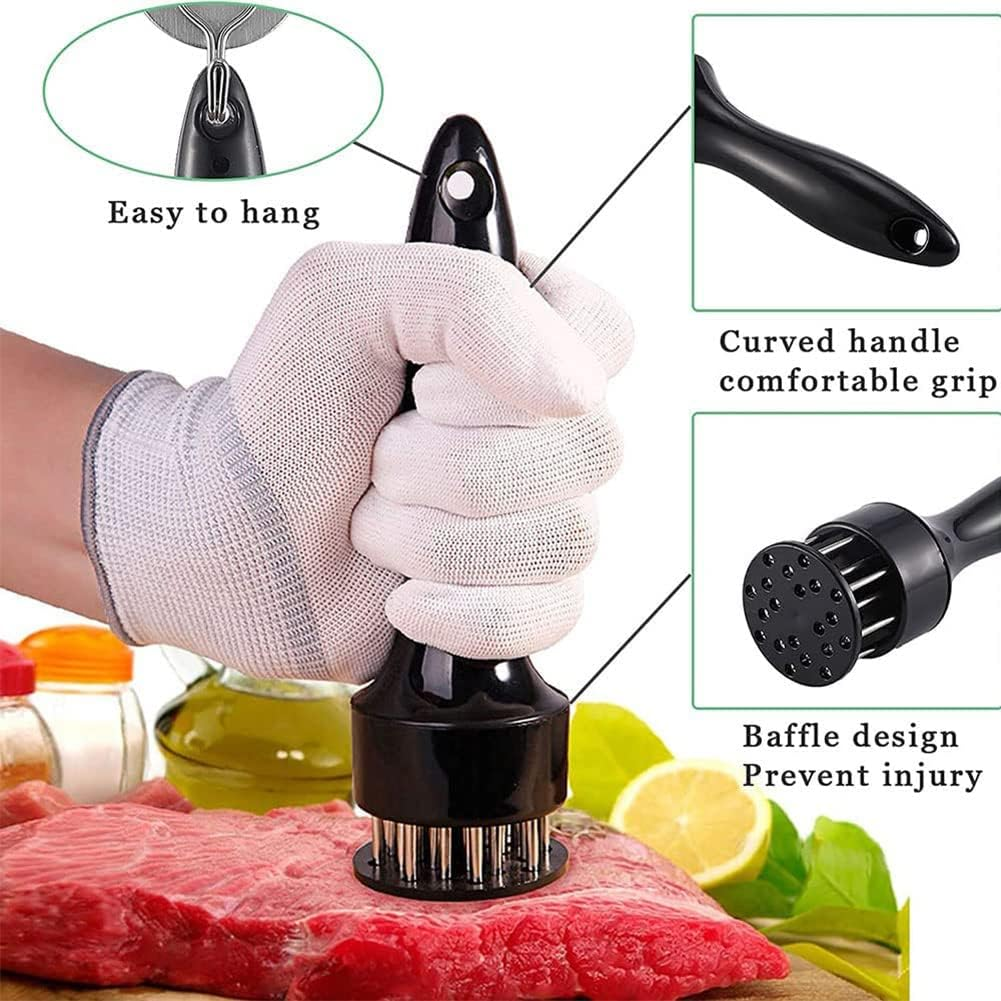 2 Pack Meat Tenderizer Tool, Aufondof 21 Stainless Steel Needle Meat Mallet Sturdy & Sharp, Easier-Use for Kitchen Cooking Tenderizing, BBQ, Marinade & Maximize the Flavor of Fish, Pork, Beef image number 6