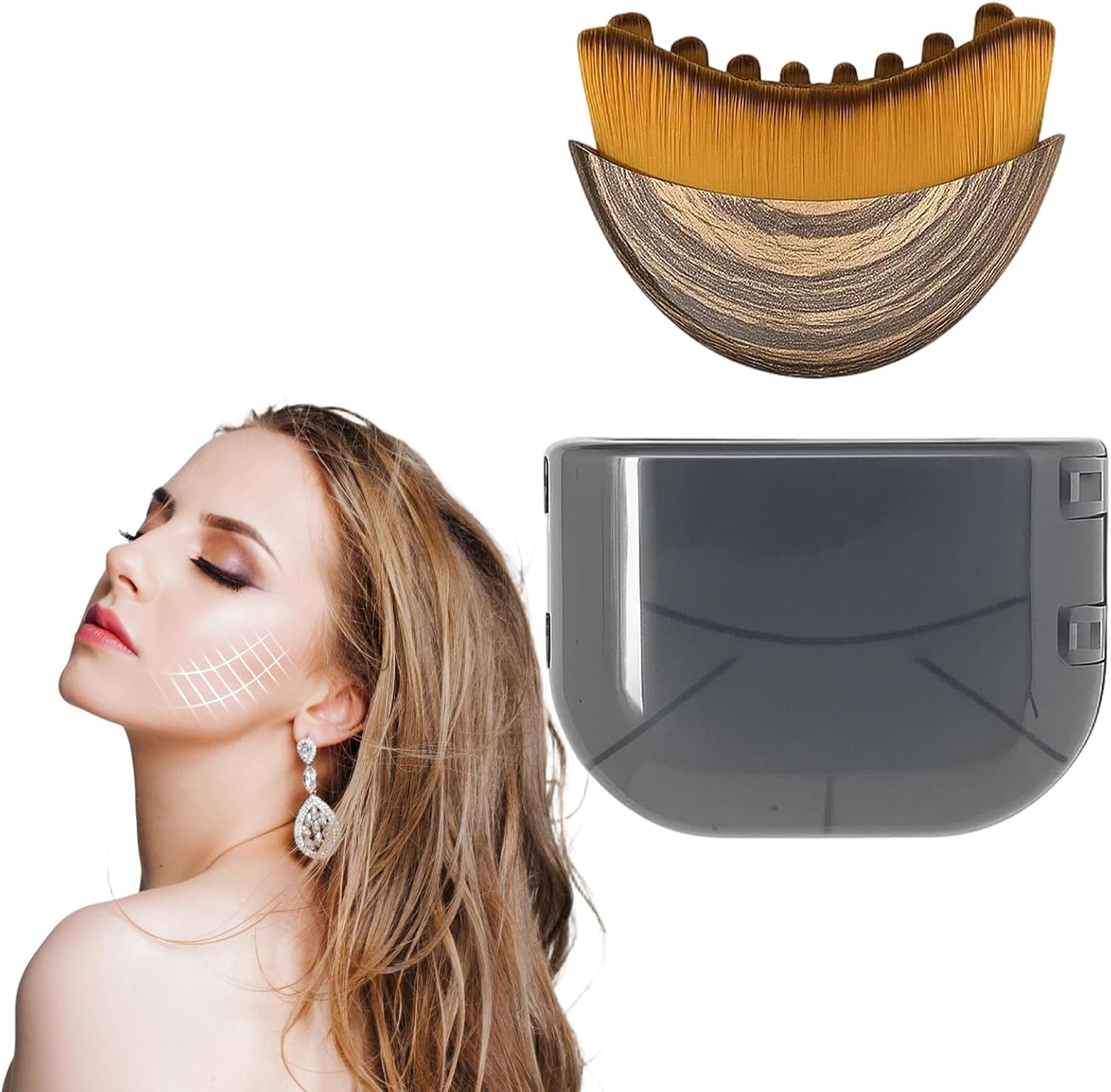 Lymphatic Contour Face Brush, Dry Brushing Face Brush, Lymphatic Drainage Massager for Face, Chin & Jawline Sculpting,Fit the Skin Precisely and Relieve Fatigue 9X7 Cm (1 PC) image number 6