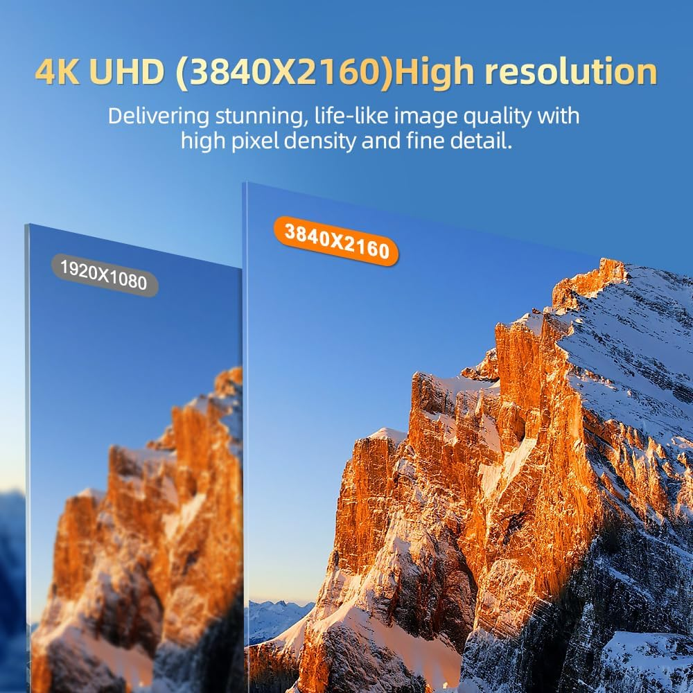 EVICIV 15.6" 4K Portable Monitor UHD 3840X2160 HDR USB-C Display, 100% Adobergb, 400Nits, IPS Screen with Freesync, Type-C/Hdmi, VESA Mount & Smart Case &ndash; Slim External Screen for Laptop/Phone/Console image number 3