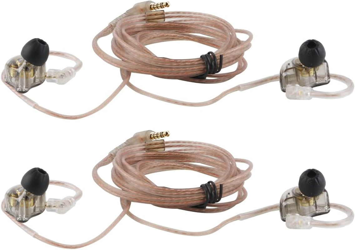 Laroal in Ear Monitors for Musicians, IEM Earbuds, Earphones with Deep Bass, Driver, over Ear Headset for Musicians Stage (Clear Grey with Microphone) image number 4