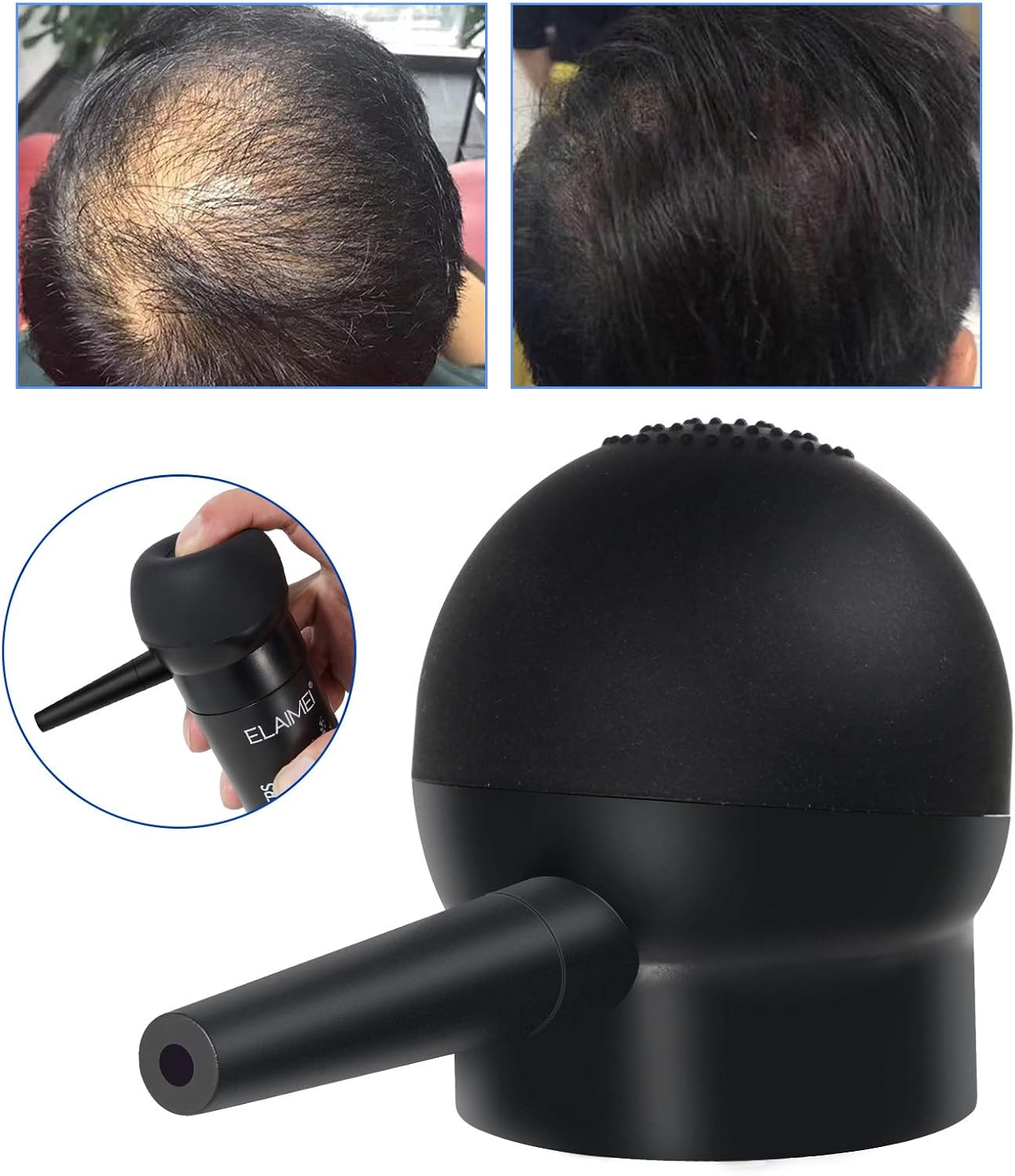 Hair Fibres Black, Professional Hair Fibres for Thinning Hair for Women & Men,Hair Thickener in 15 Seconds, Natural Formula,Hair Thinkening Spray Powder for Thinning Hair-Black image number 5