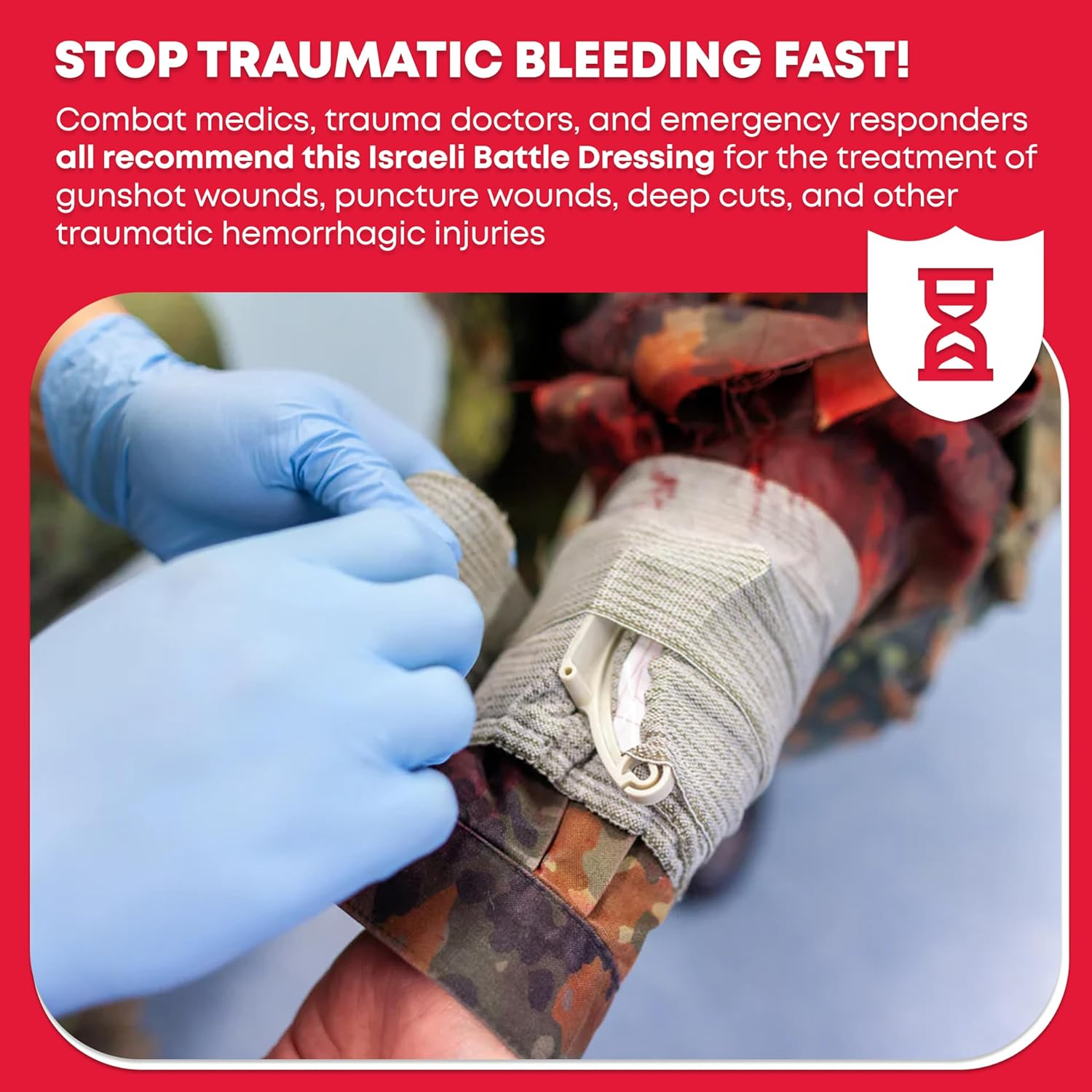 Israeli Bandage Battle Dressing First Aid Compression Bandage, 6 Inch image number 2