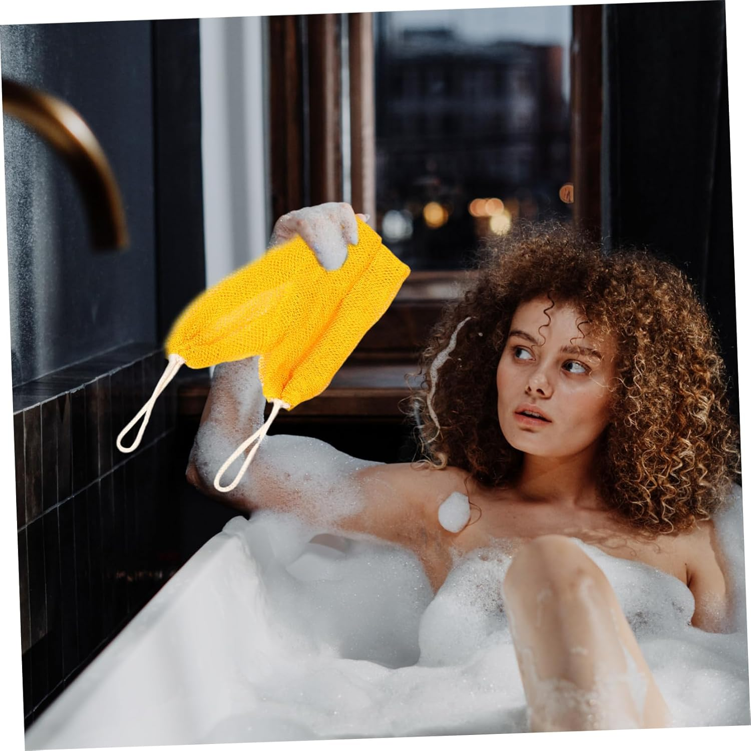 Hoement 2Pcs African Net Sponge: Long Back Scrubber Washcloth Net Back Scrubber - Exfoliating Shower Body Sponge Skin Smoother for Shower image number 1