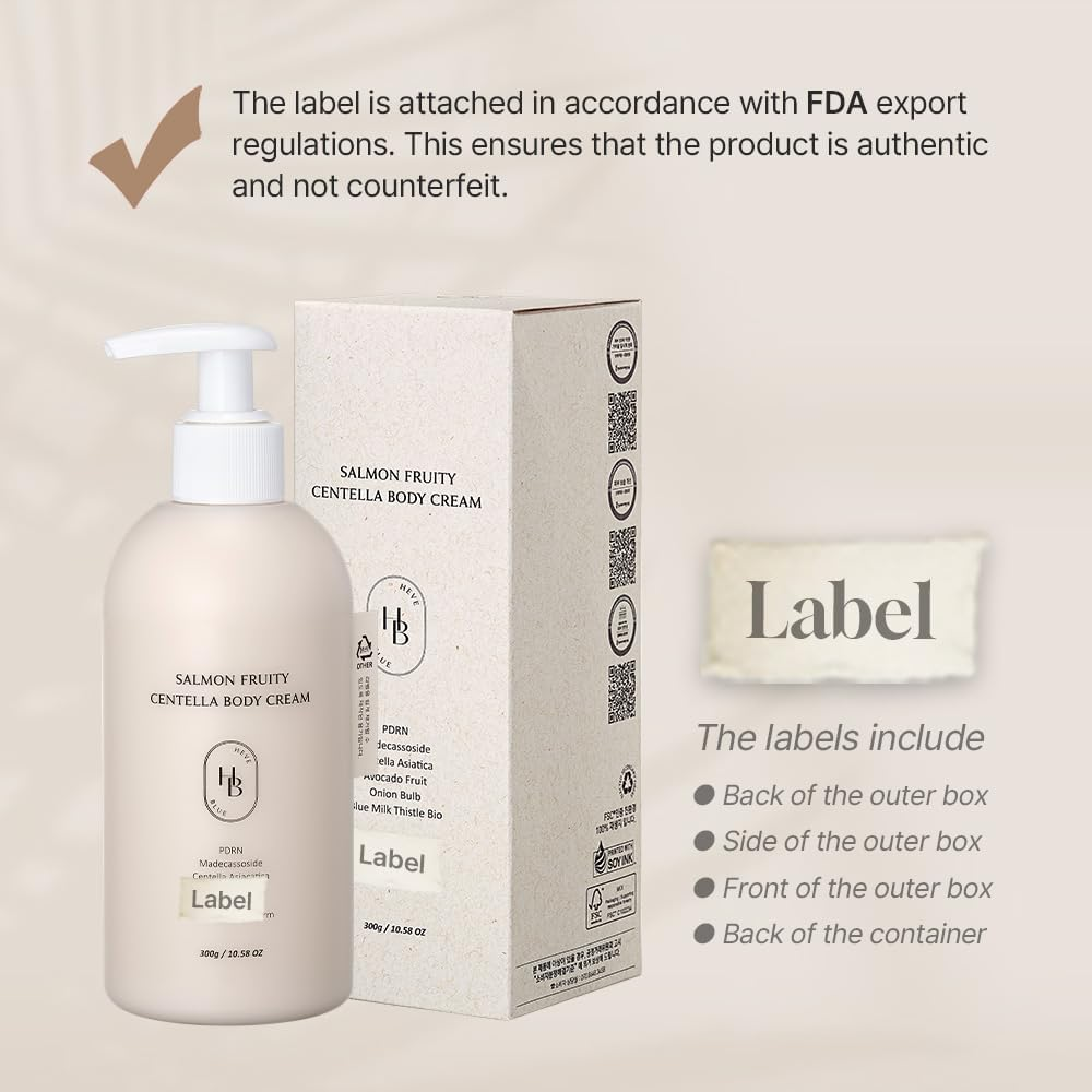 HEVEBLUE Salmon Fruity Centella Body Cream 300 Ml image number 2