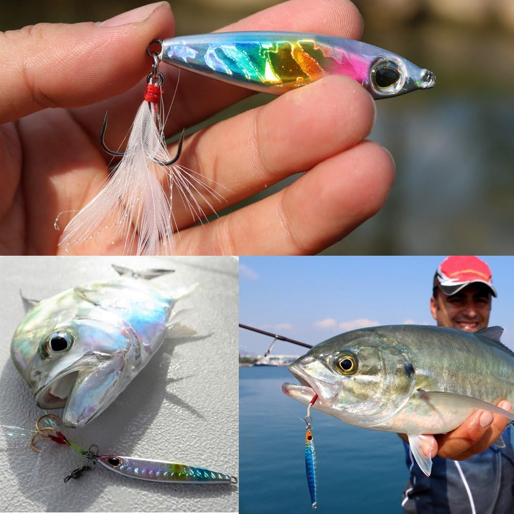Sougayilang Jigs Fishing Lures Sinking Metal Spoons Micro Jigging Bait image number 1