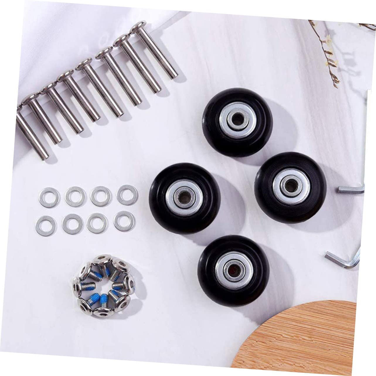 COLLBATH 41X18Mm Luggage Repair Wheels with Axle Wrench, Universal Wear-Resistant Rubber Suitcase Replacement Wheels for Travel Suitcases, image number 5